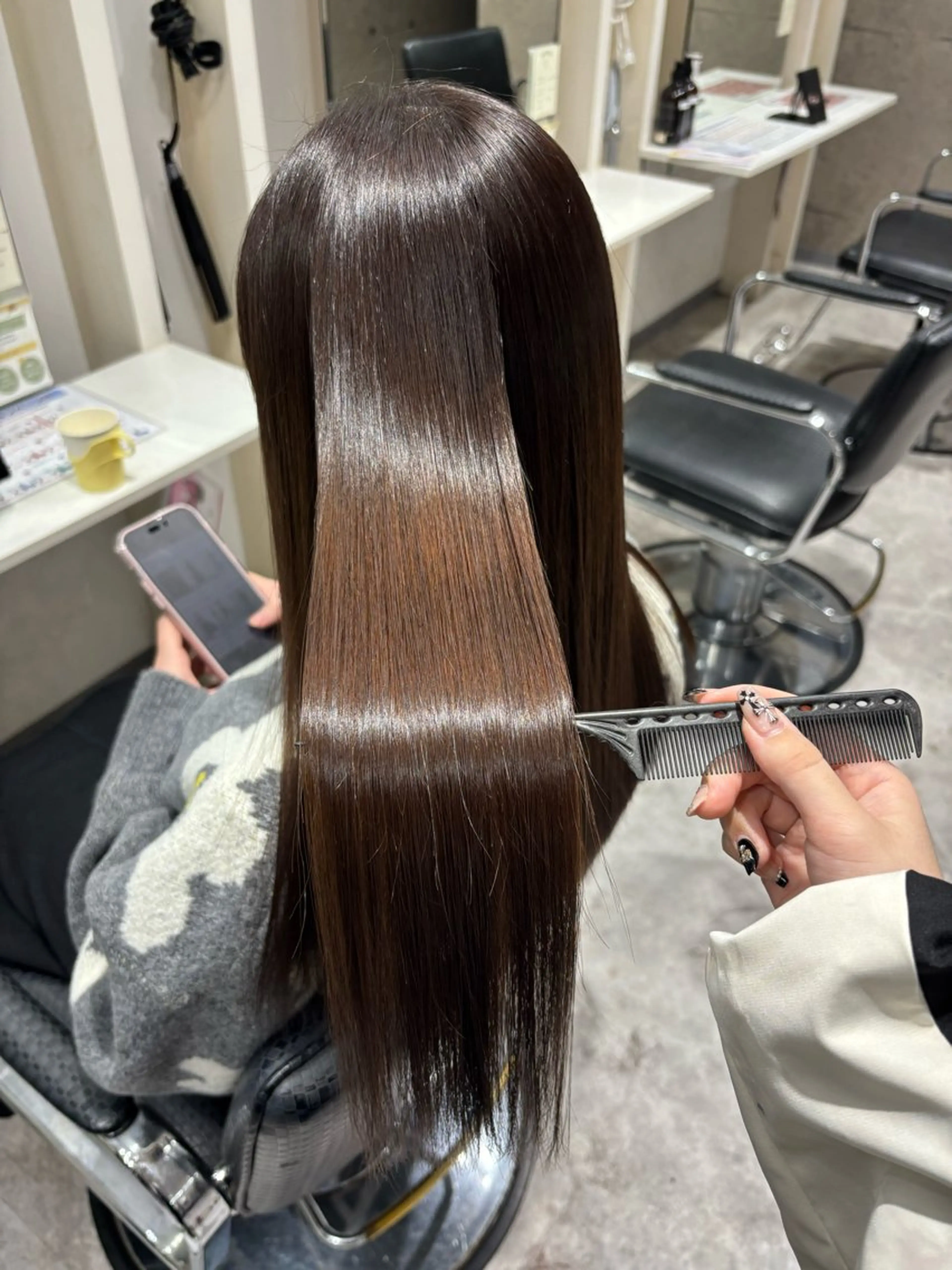 ロング カラー カット ヘアカラー トリートメント mm所属・mm‪ ♡ yukaのヘアスタイル