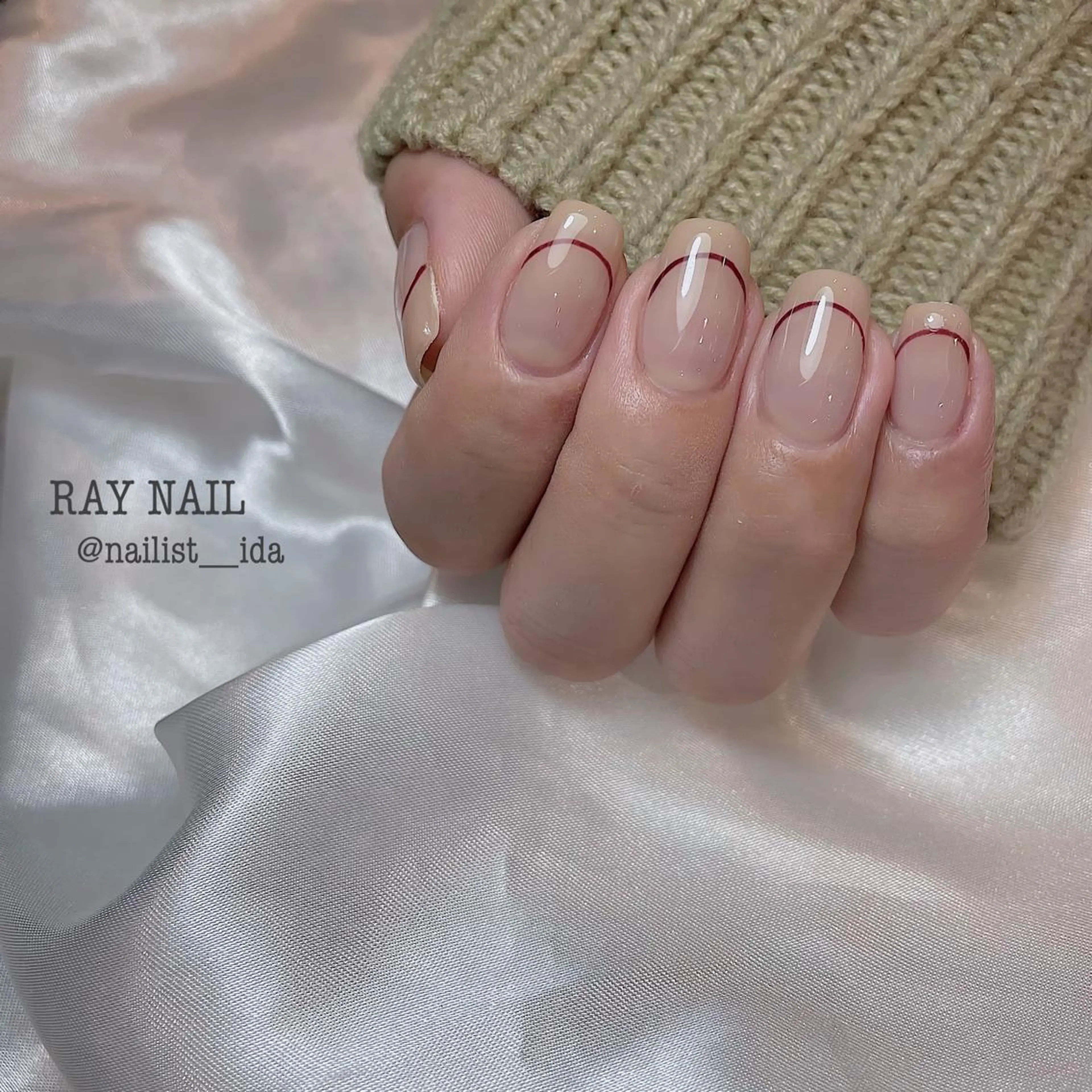 ネイル フレンチネイル Arowa 伊田のネイルデザイン