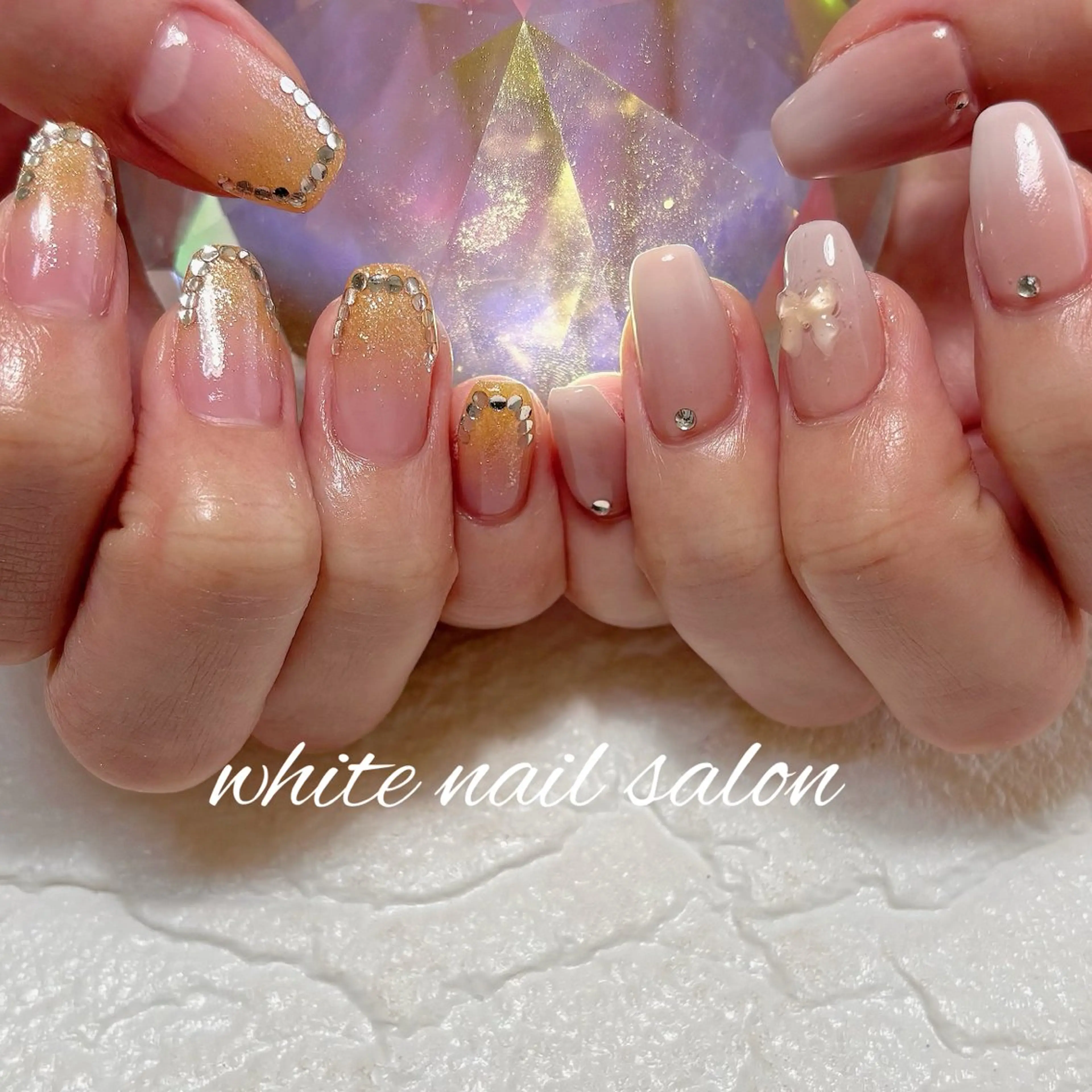 ネイル フットネイル ラメ(グリッター) 持ち込み ハンドネイル white nail salonのネイルデザイン