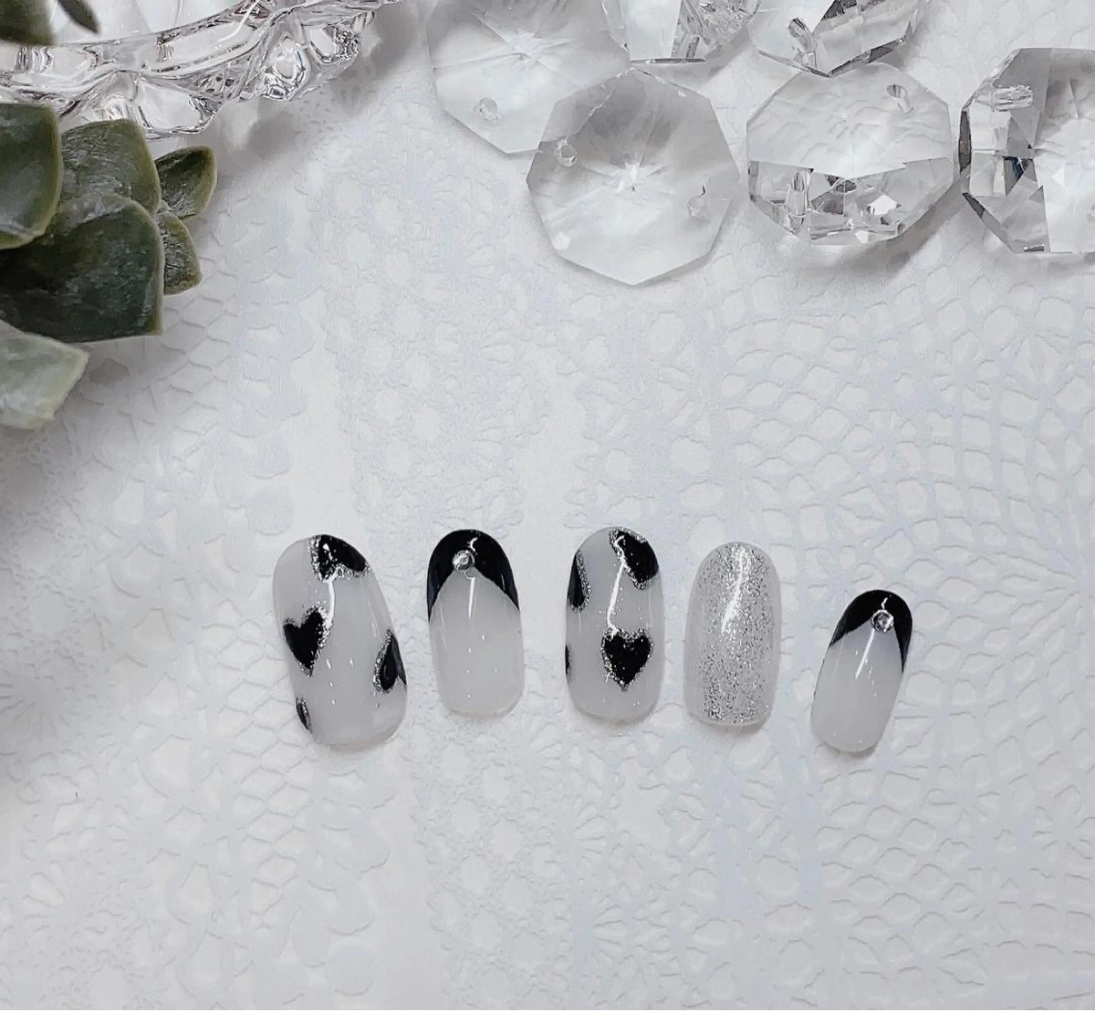 ネイル アートネイル ジェルネイル ハート シンプルネイル Bianca Nishikataのネイルデザイン