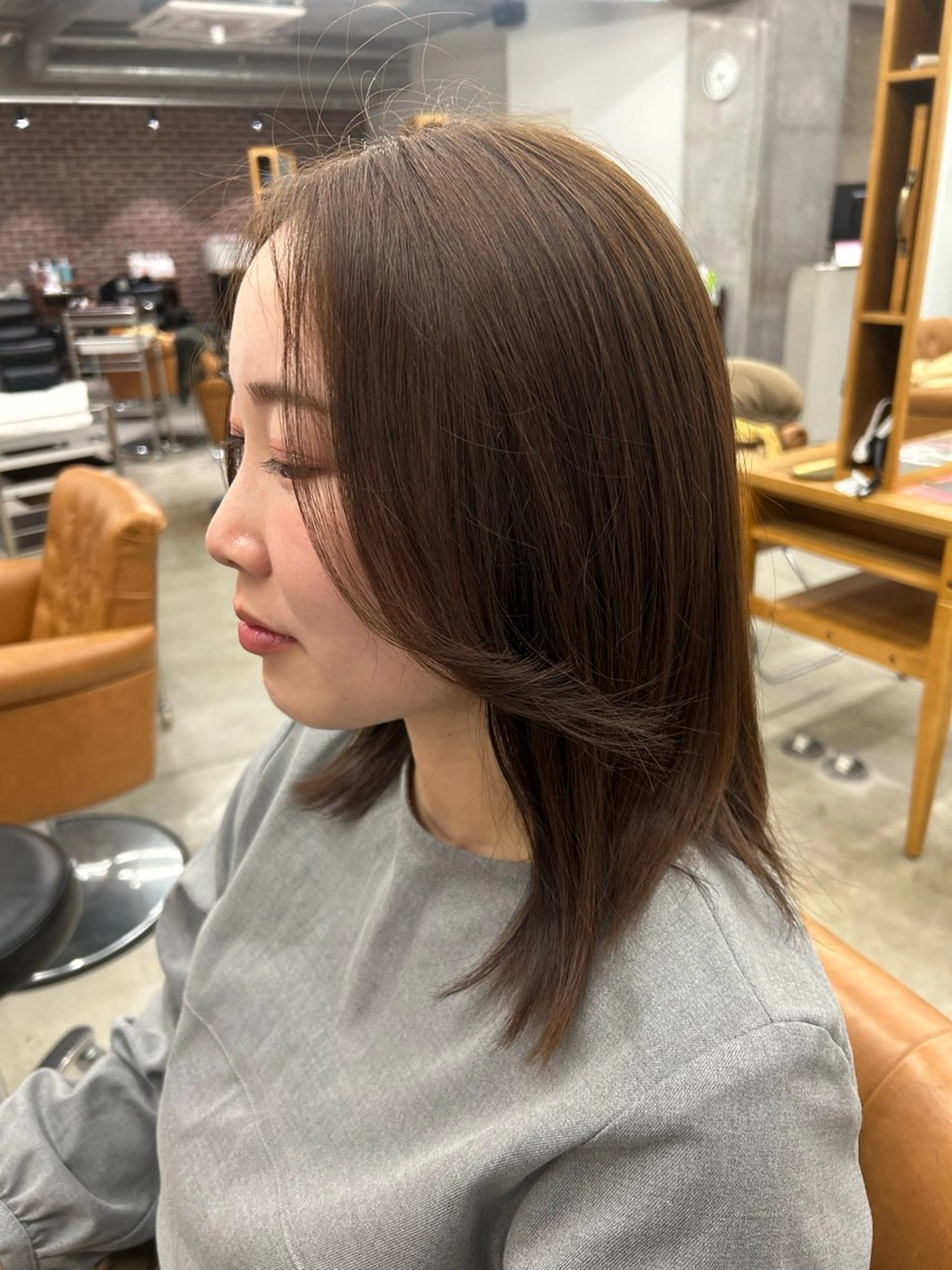 ミディアム カラー ヘアカラー トリートメント 山野愛子美容室銀座店所属・🌼髪質改善/透明感 艶髪タケドミのヘアスタイル