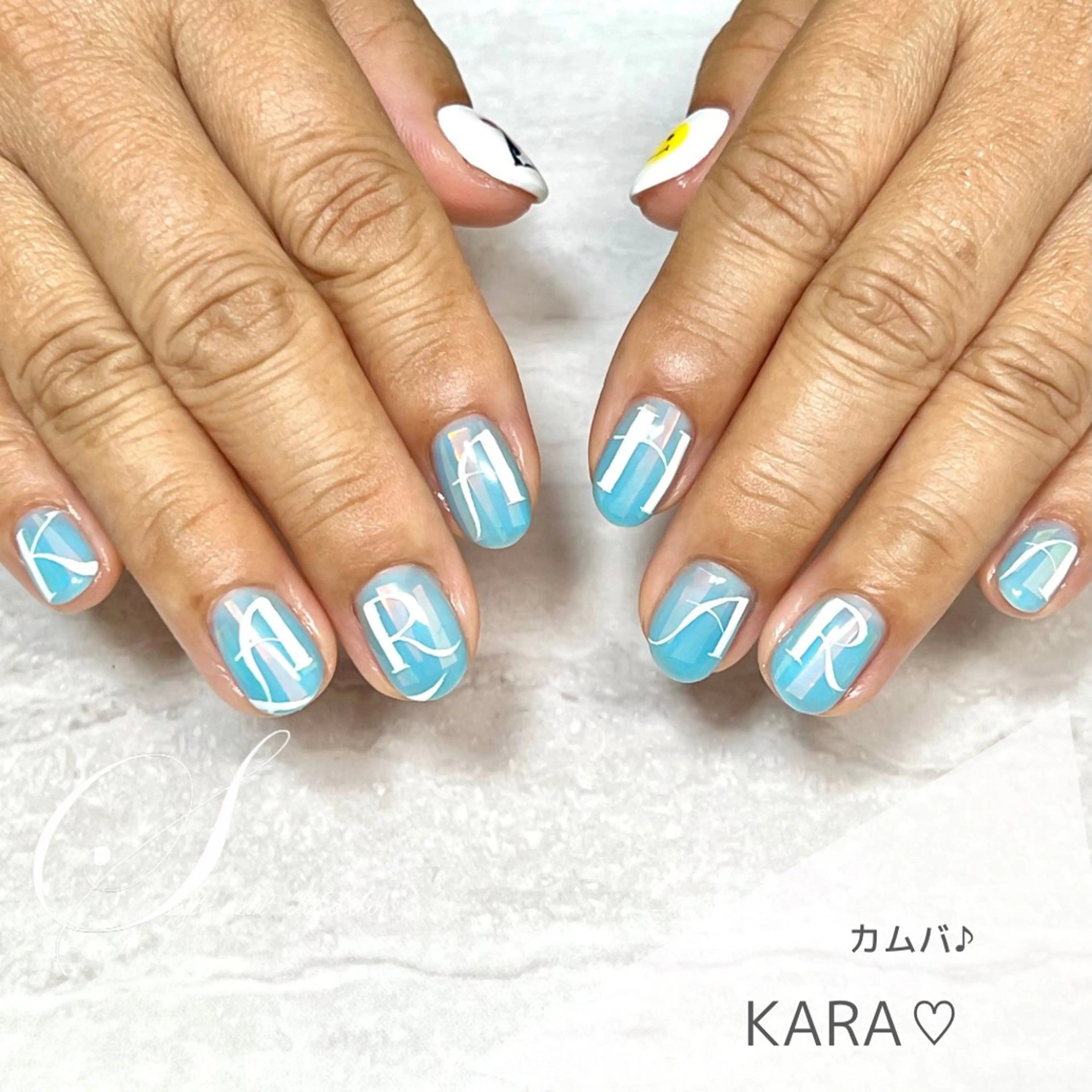 ネイル アートネイル 氷ネイル・うるうるネイル ハンドネイル ステラ marikominoのネイルデザイン