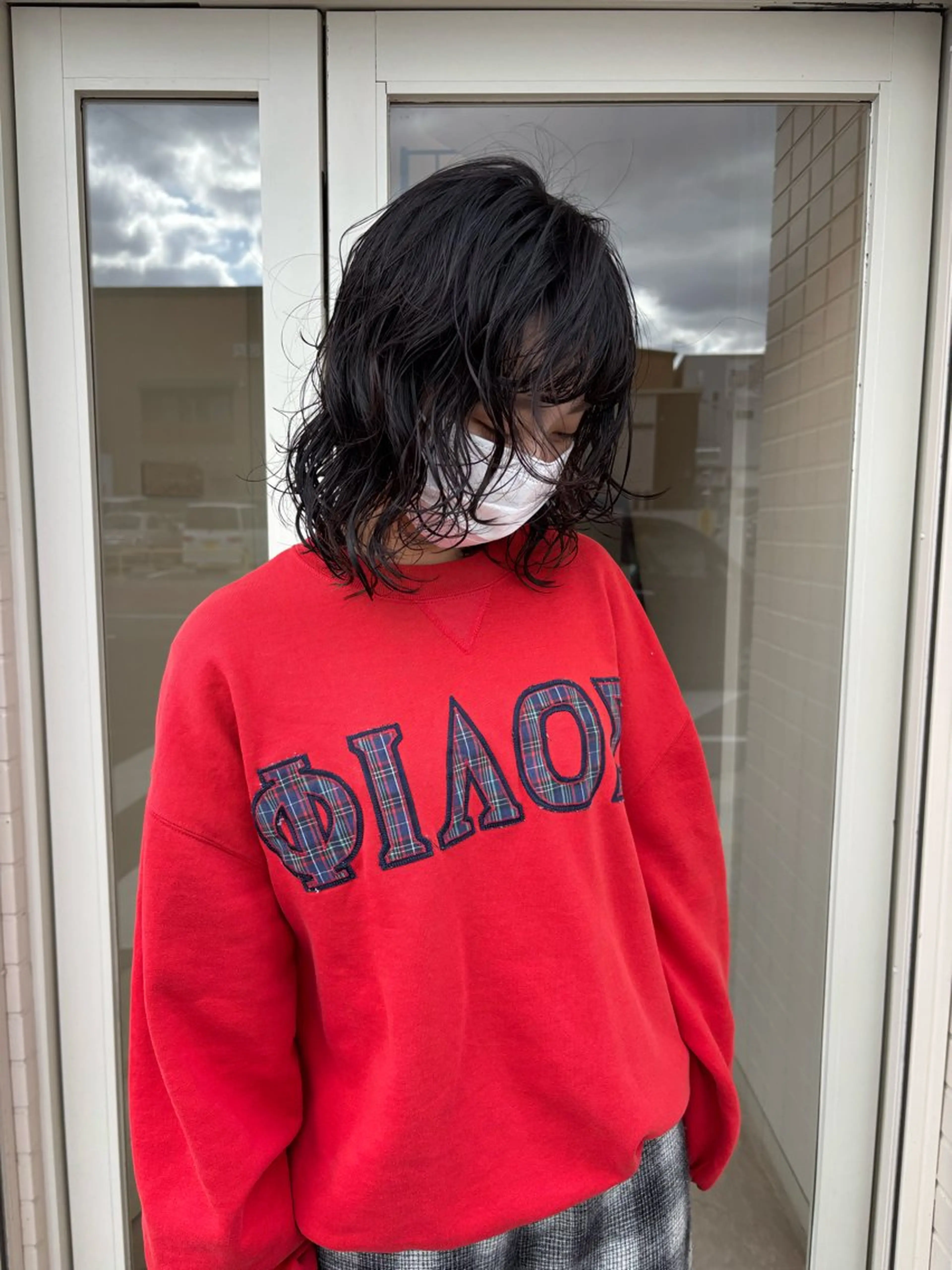 ミディアム カラー パーマ カット パーマ トリートメント 桑本 さと子のヘアスタイル