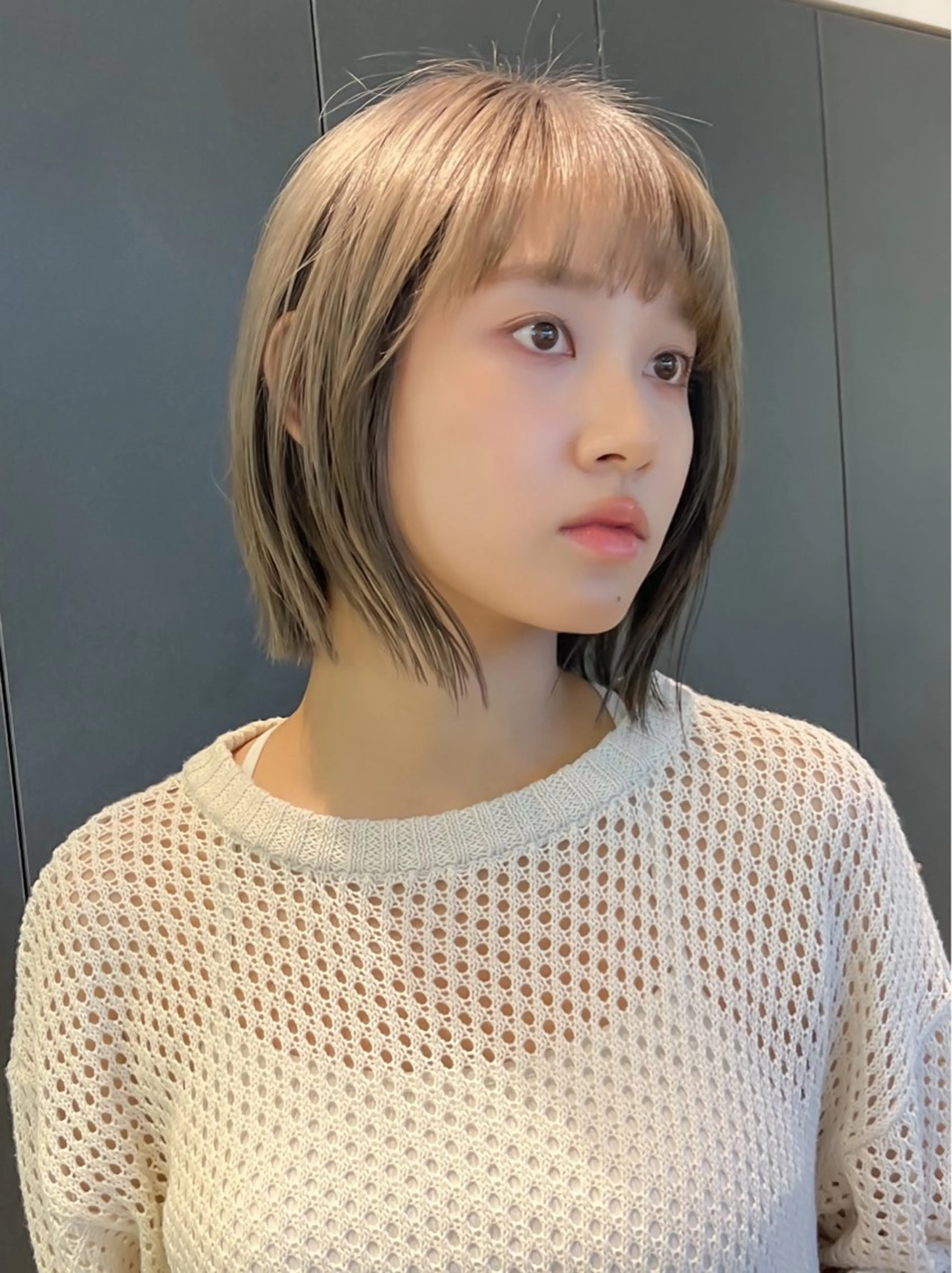 ミディアム ボブ/縮毛矯正 髪質改善/もえるのヘアスタイル