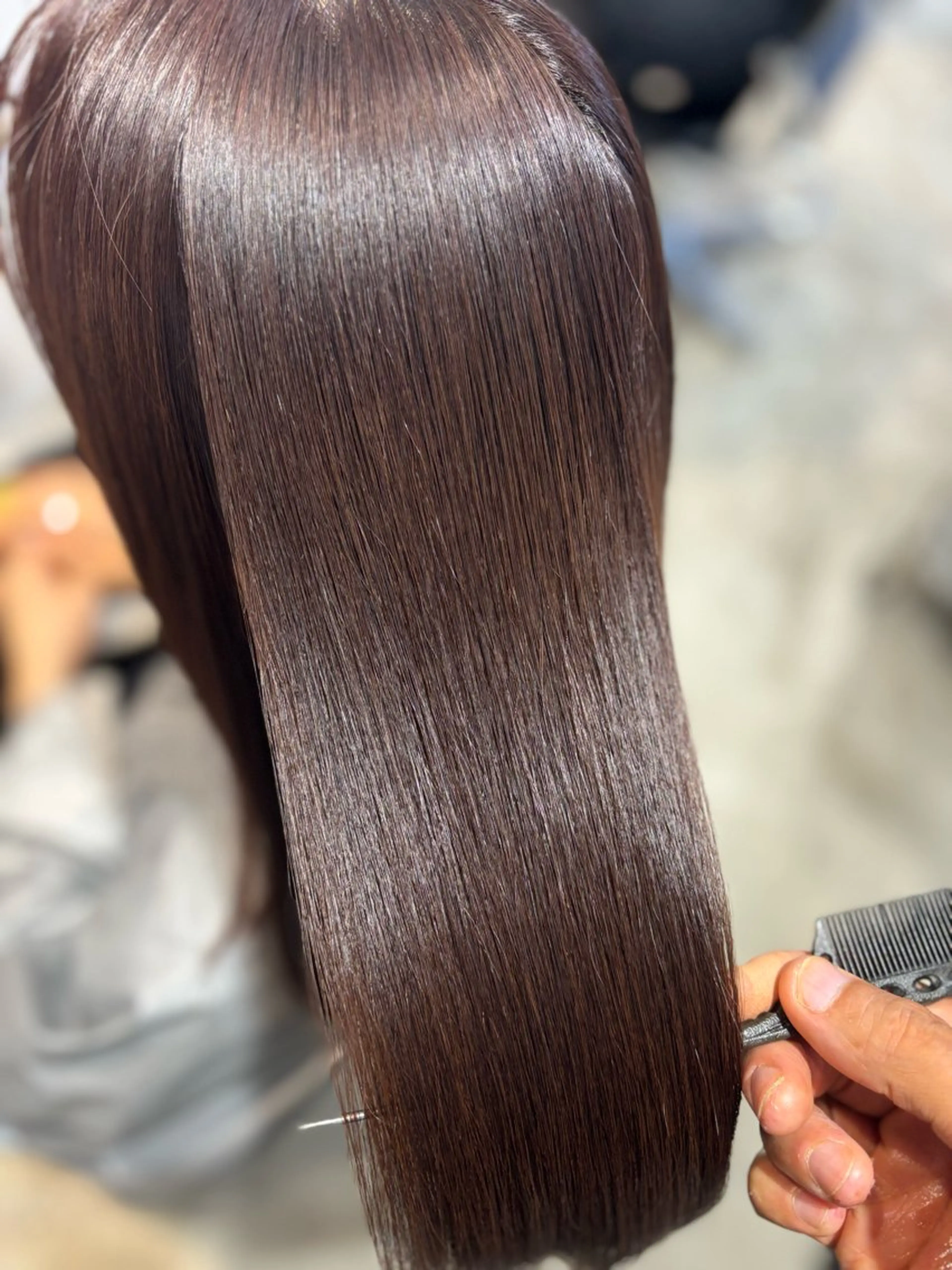 ミディアム 酸性ストレート カット ヘアカラー 縮毛矯正 トリートメント 艶髪酸性ストレート /髪質改善/寺田警二のヘアスタイル