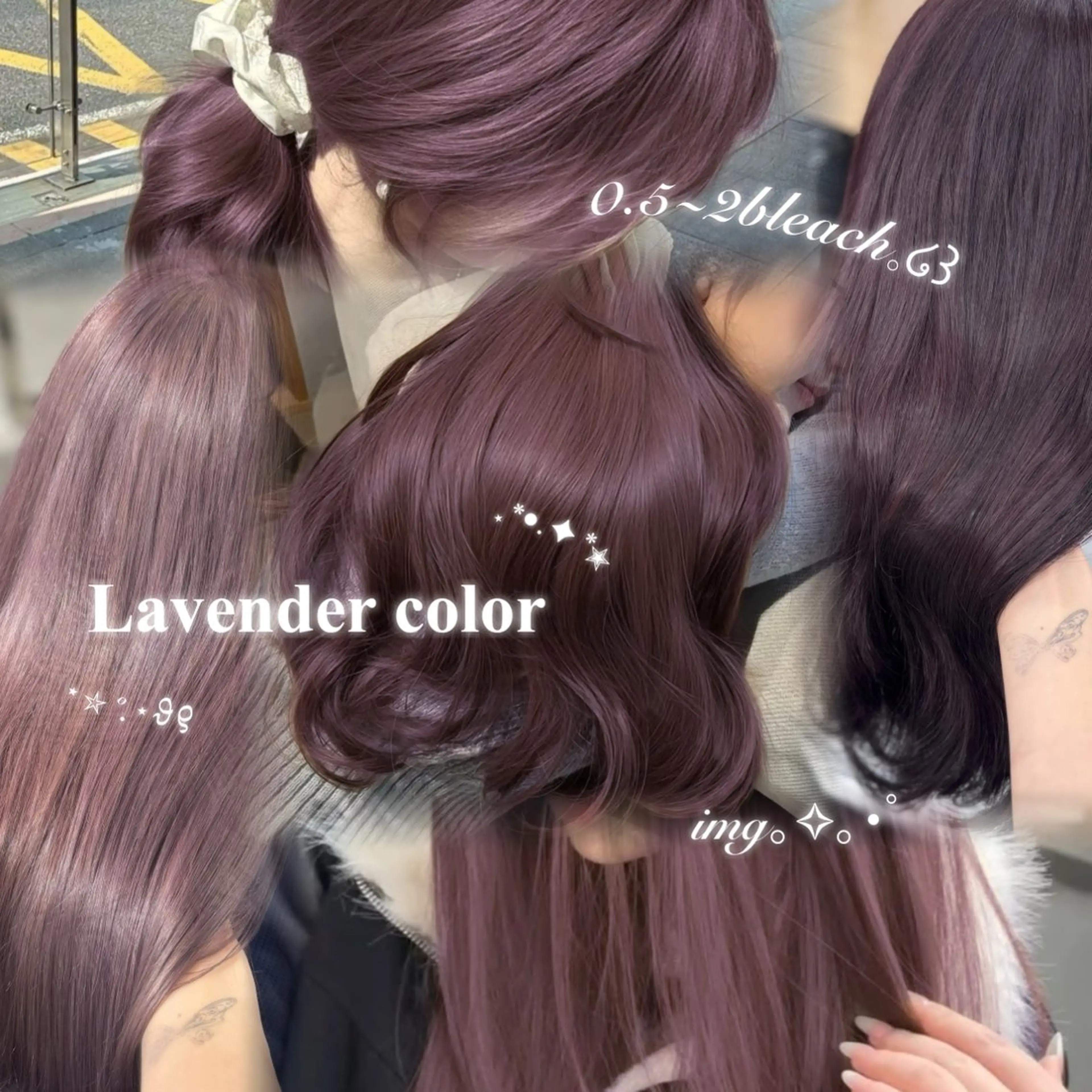 ミディアム カラー ヘアアレンジ ヘアカラー トリートメント ヘッドスパ ヘアセット 🤍淡色ピンク&ラベ ンダーYUKI🤍のヘアスタイル