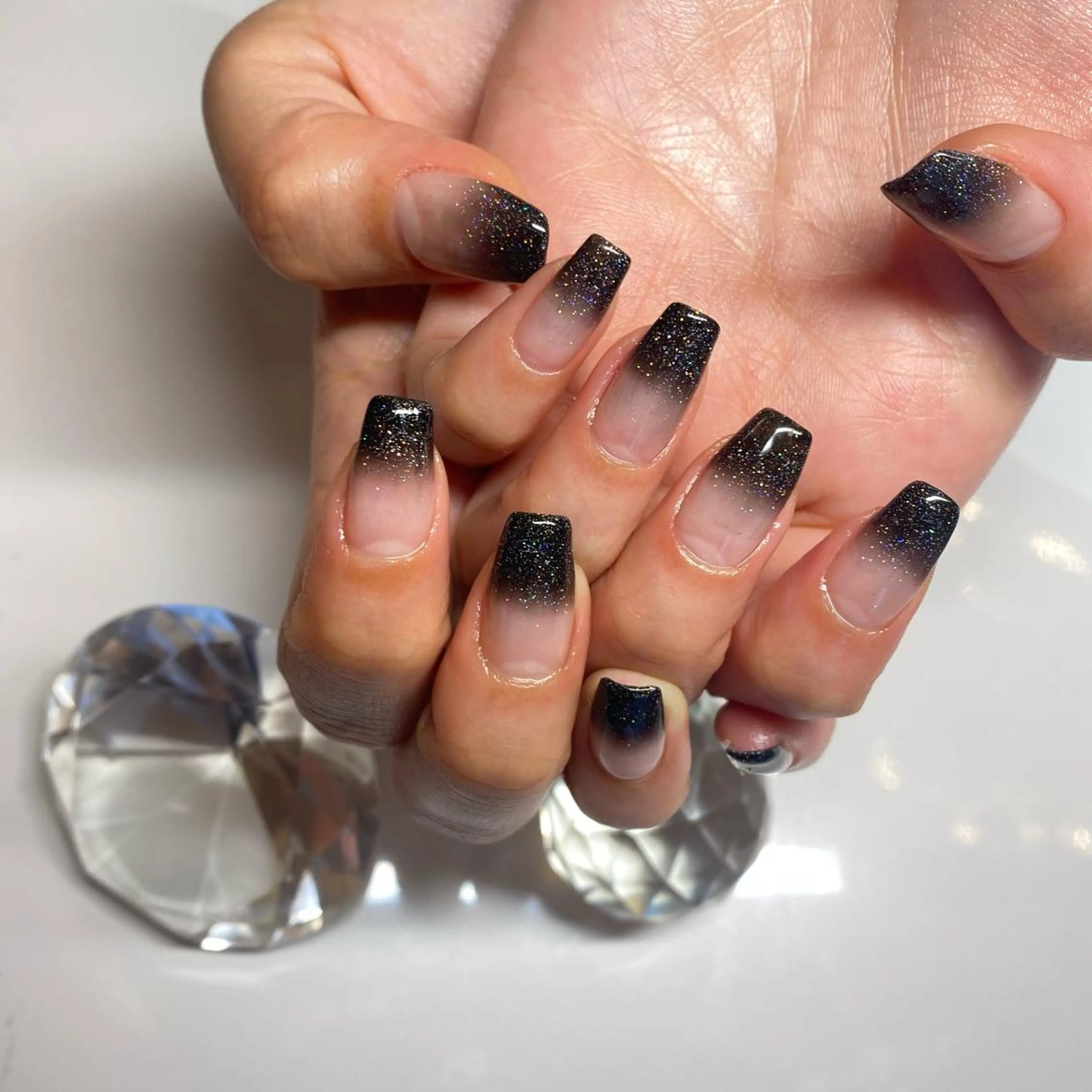 ネイル グラデーション ラメ(グリッター) ラメグラデーション ハンドネイル ティアラリュクス 中島公園店のネイルデザイン