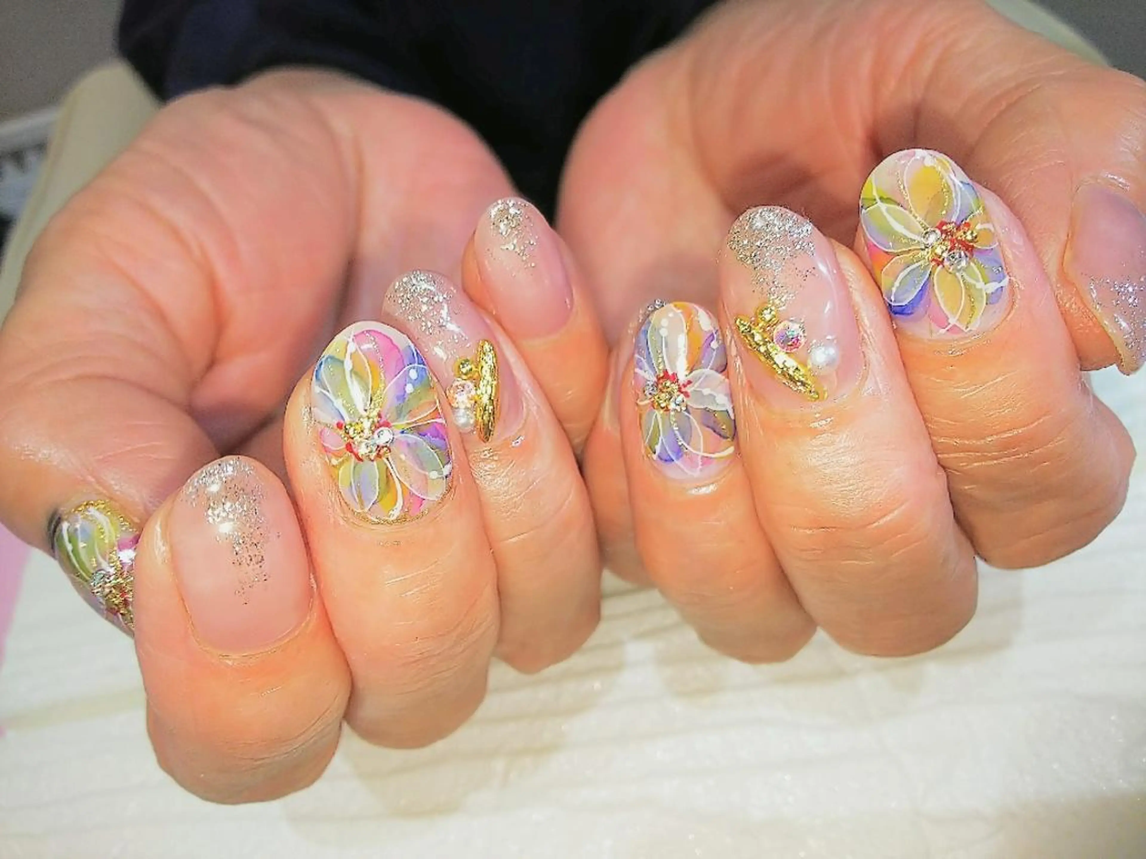 ネイル アートネイル フラワーネイル infinity skyのネイルデザイン