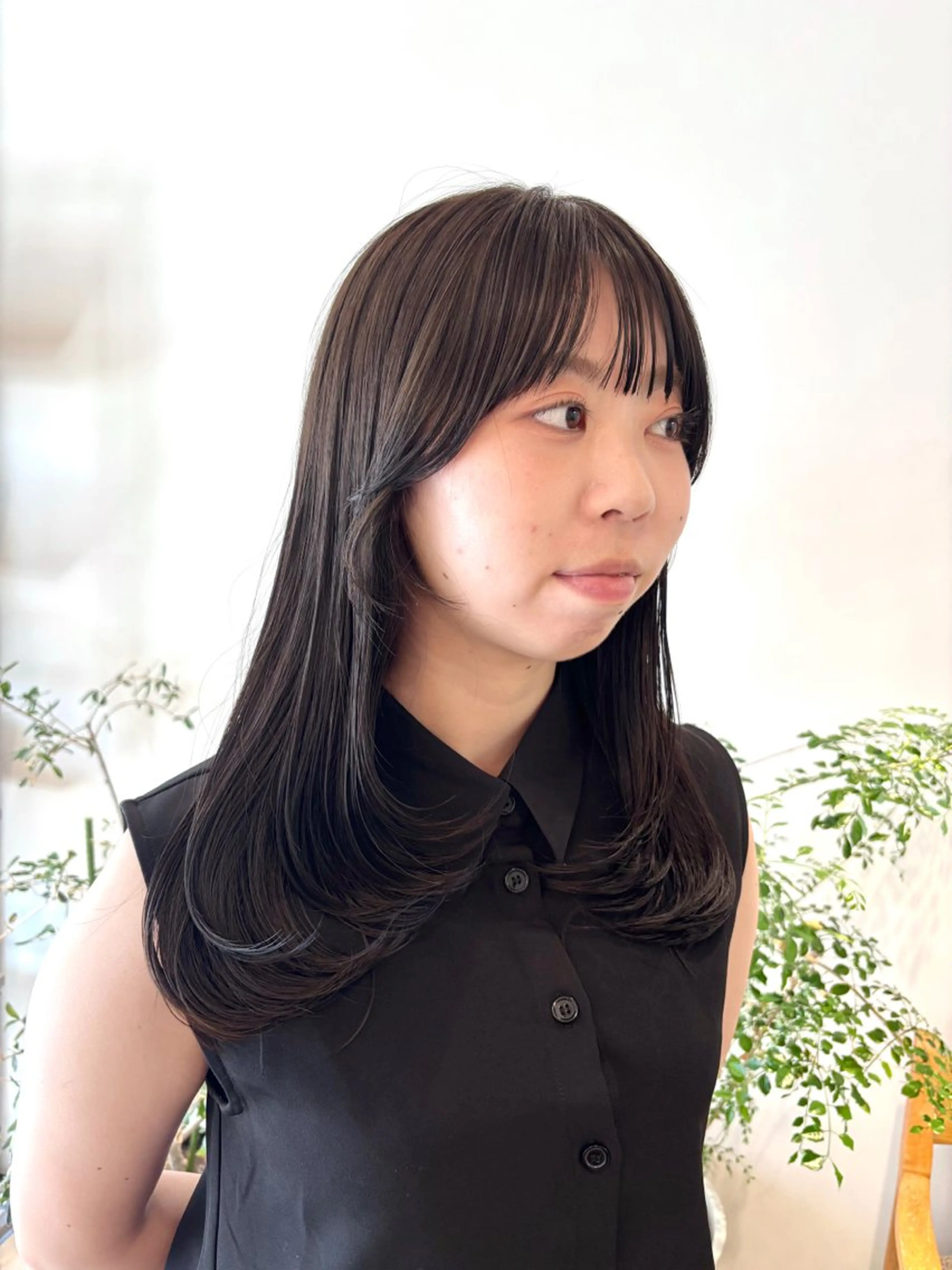 セミロング カラー 顔周りカット 似合わせカット カット ヘアカラー 透明感カラー/ レイヤーkotonoのヘアスタイル