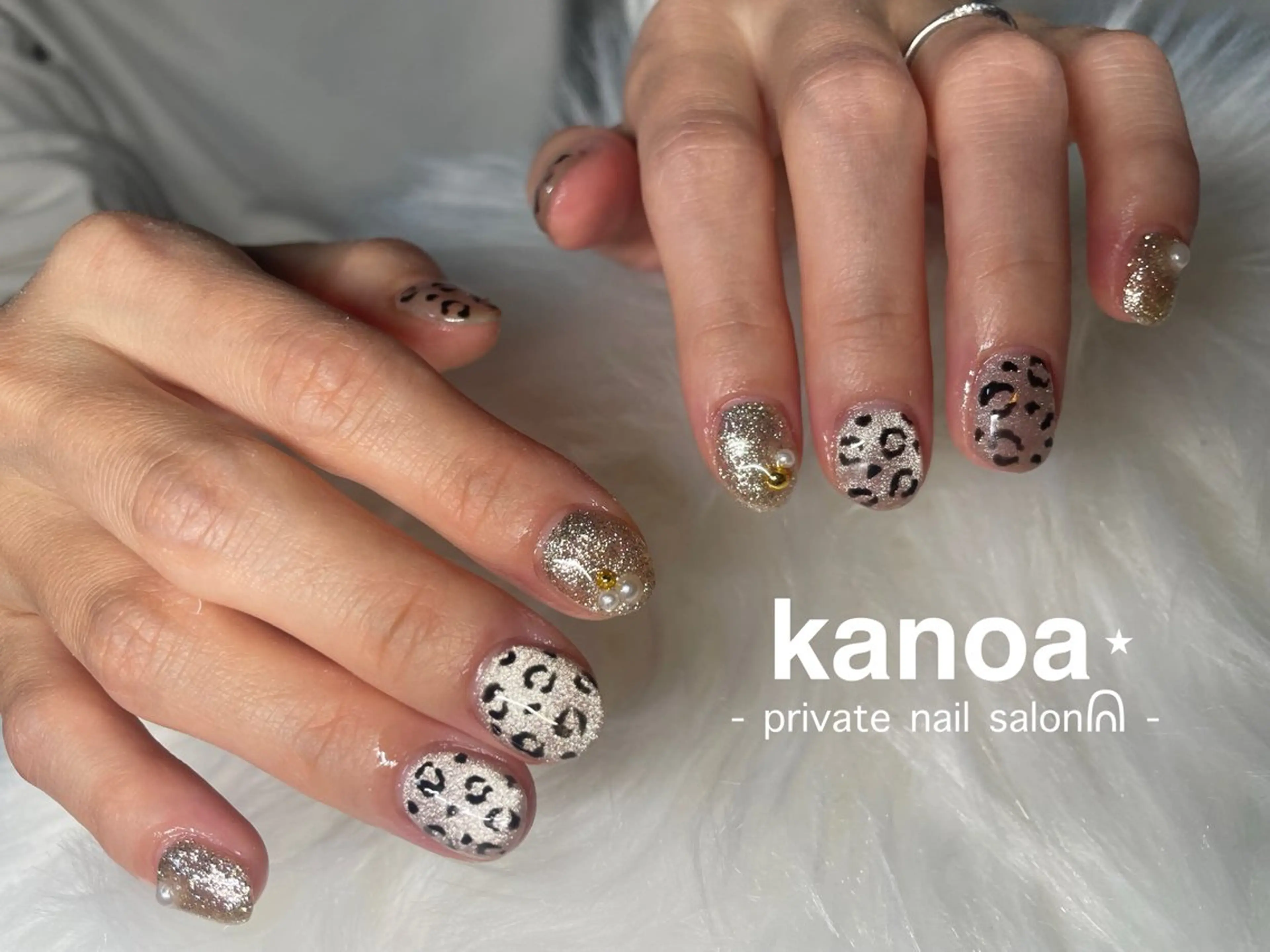 ネイル アニマル柄 マグネットネイル kanoa nailのネイルデザイン