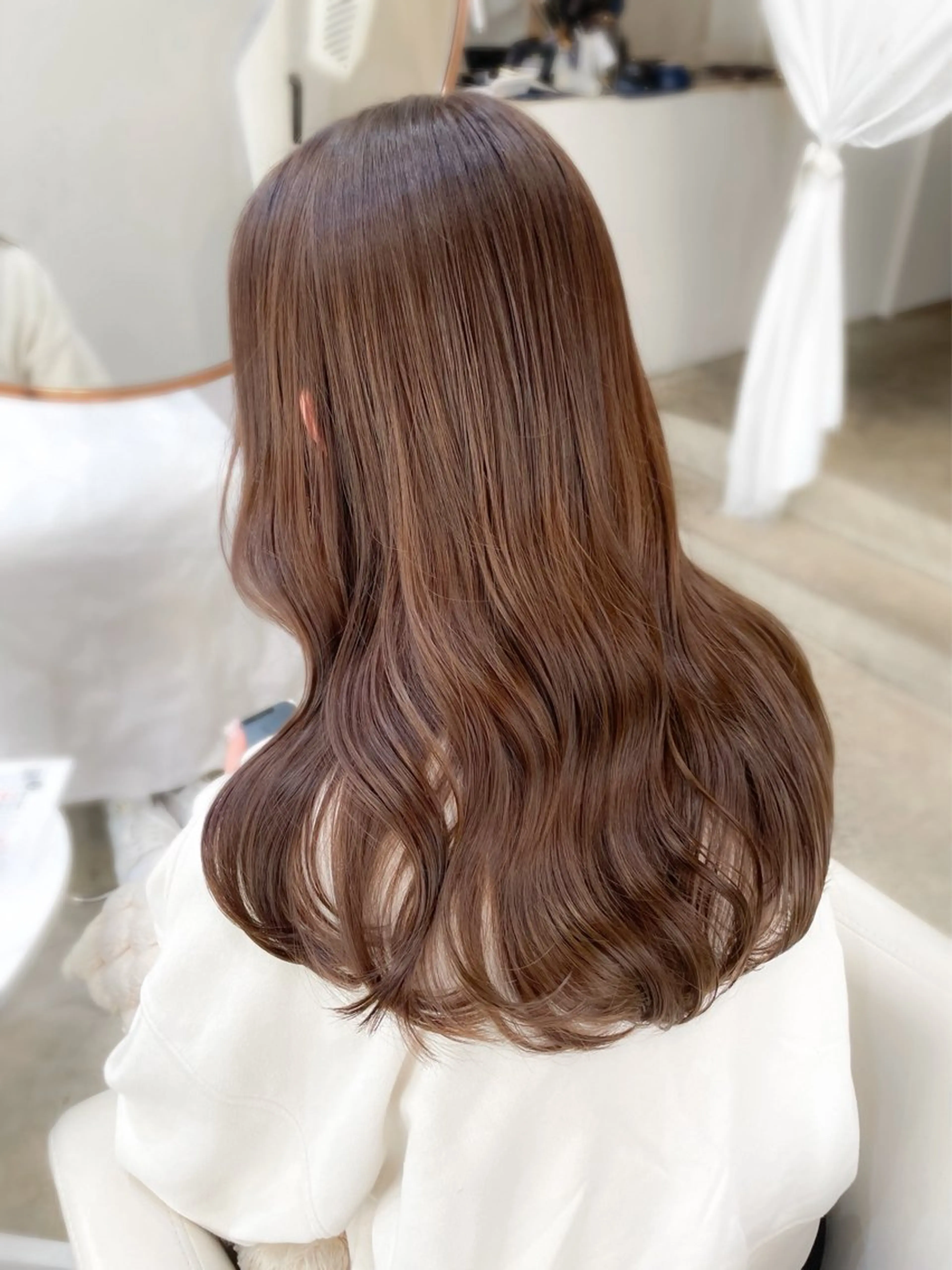 セミロング カラー ブリーチ無し透明感 カラー🎀rencaのヘアスタイル