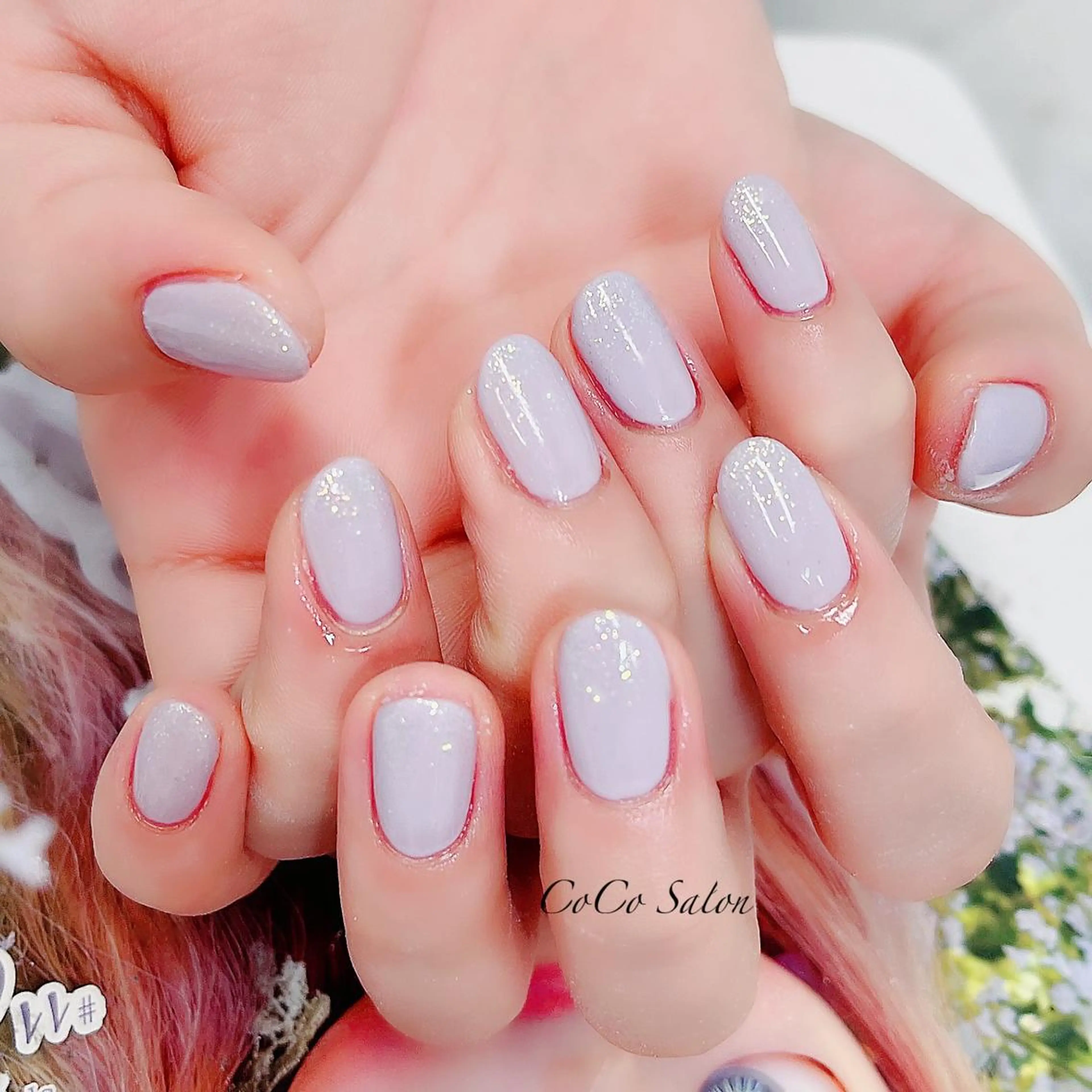 ネイル 成人式 長さ出し ジェルネイル グラデーション キラキラネイル CoCoSalon ネイル/まつ毛予約のネイルデザイン