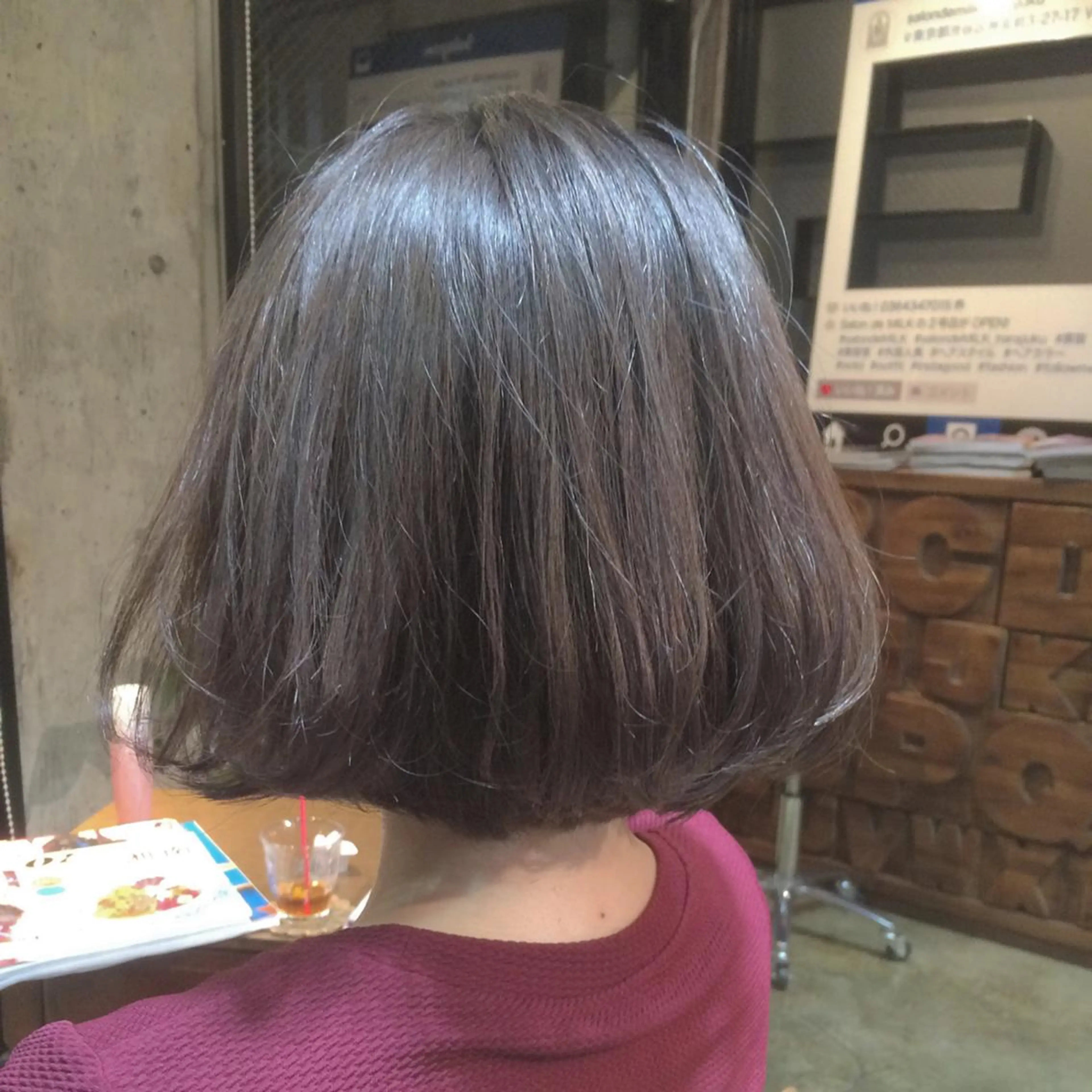 ショート カラー パーマ ヘアアレンジ メンズ キッズ マツエク・マツパ ダブルカラー グレージュ サロンドミルク 原宿のヘアスタイル