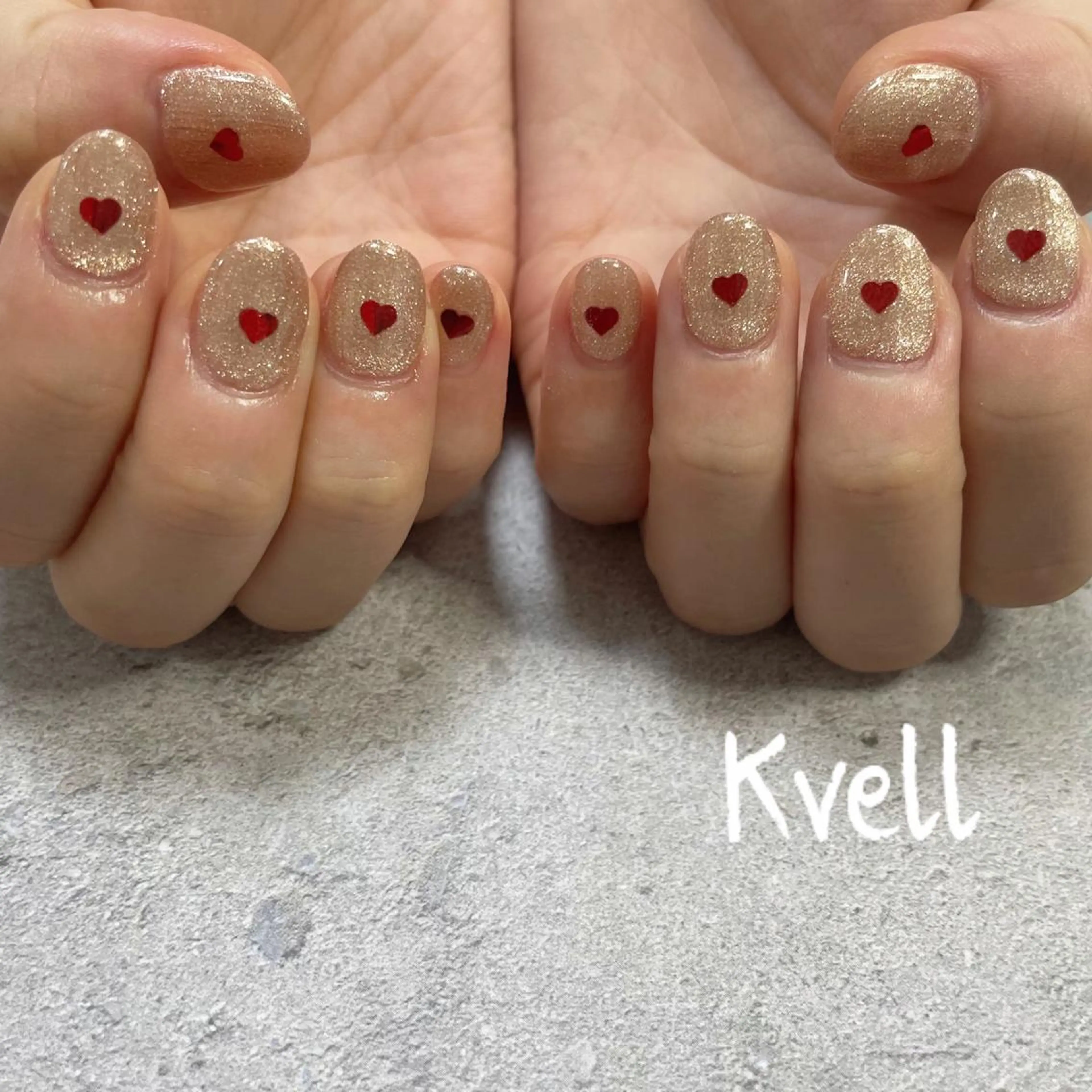 ネイル ハート ハンドネイル nail salon  Kvell所属・nailsalon Kvellのネイルデザイン