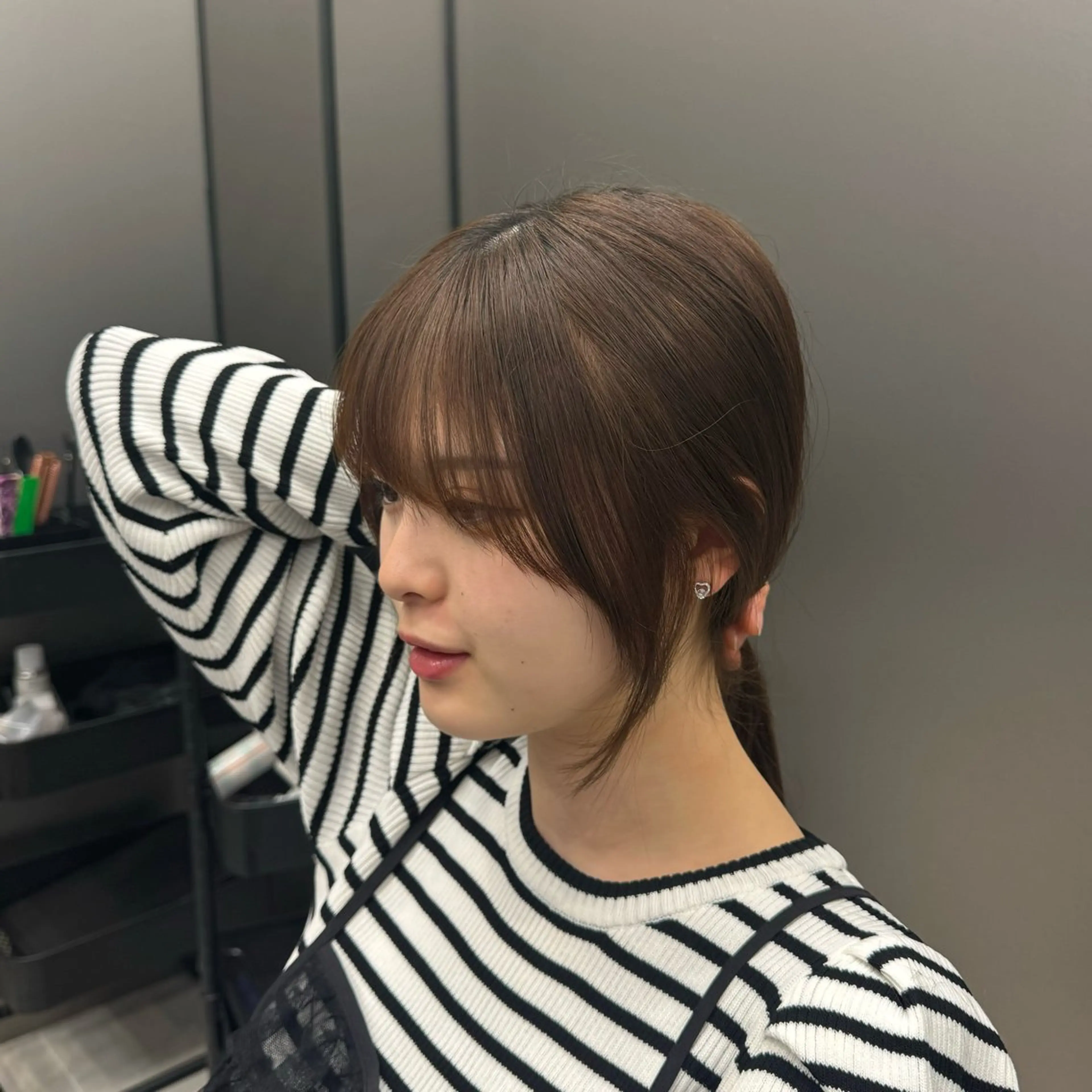 ロング 顔周りカット 小顔カット カット HARUKI MINATO Japan SENDAI所属・🌈【透明感・韓国 ヘア】がっきー🌈のヘアスタイル