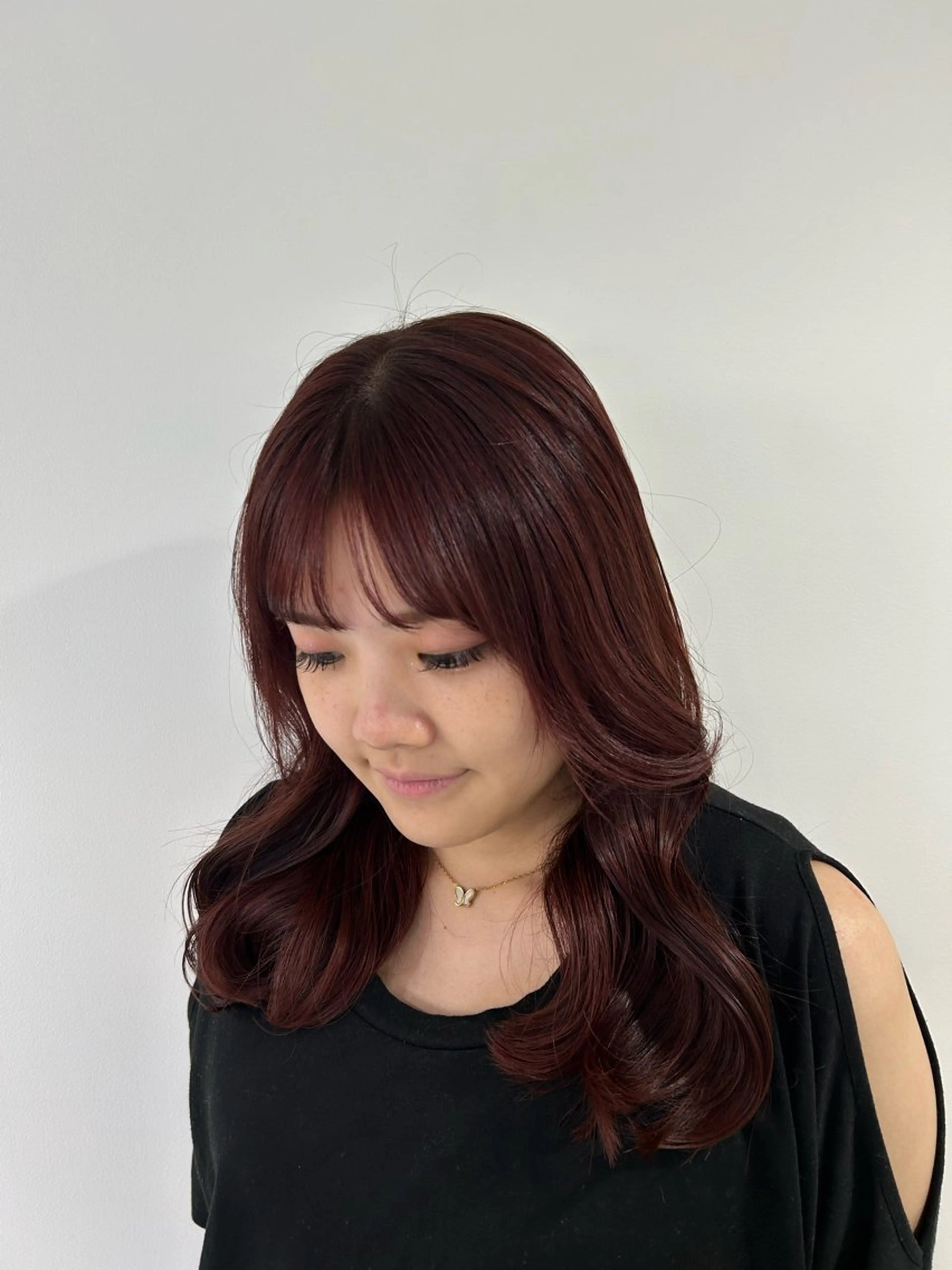 セミロング カラー 愛結 暖色カラー🎀🩰のヘアスタイル