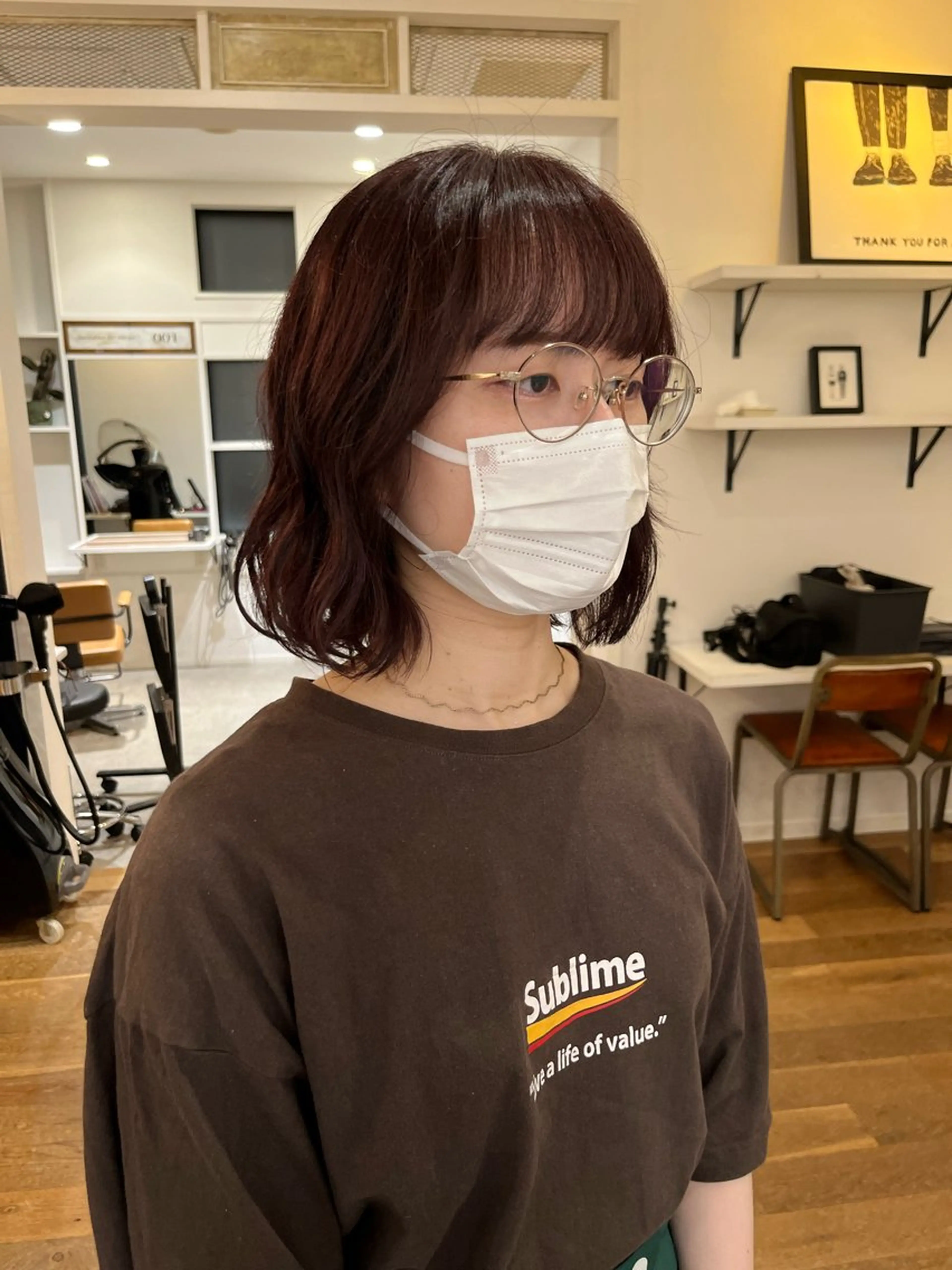 ミディアム トリートメント ヘアカラー トリートメント 無料カットモデル‪✨ ✂️Nanami🌷のヘアスタイル