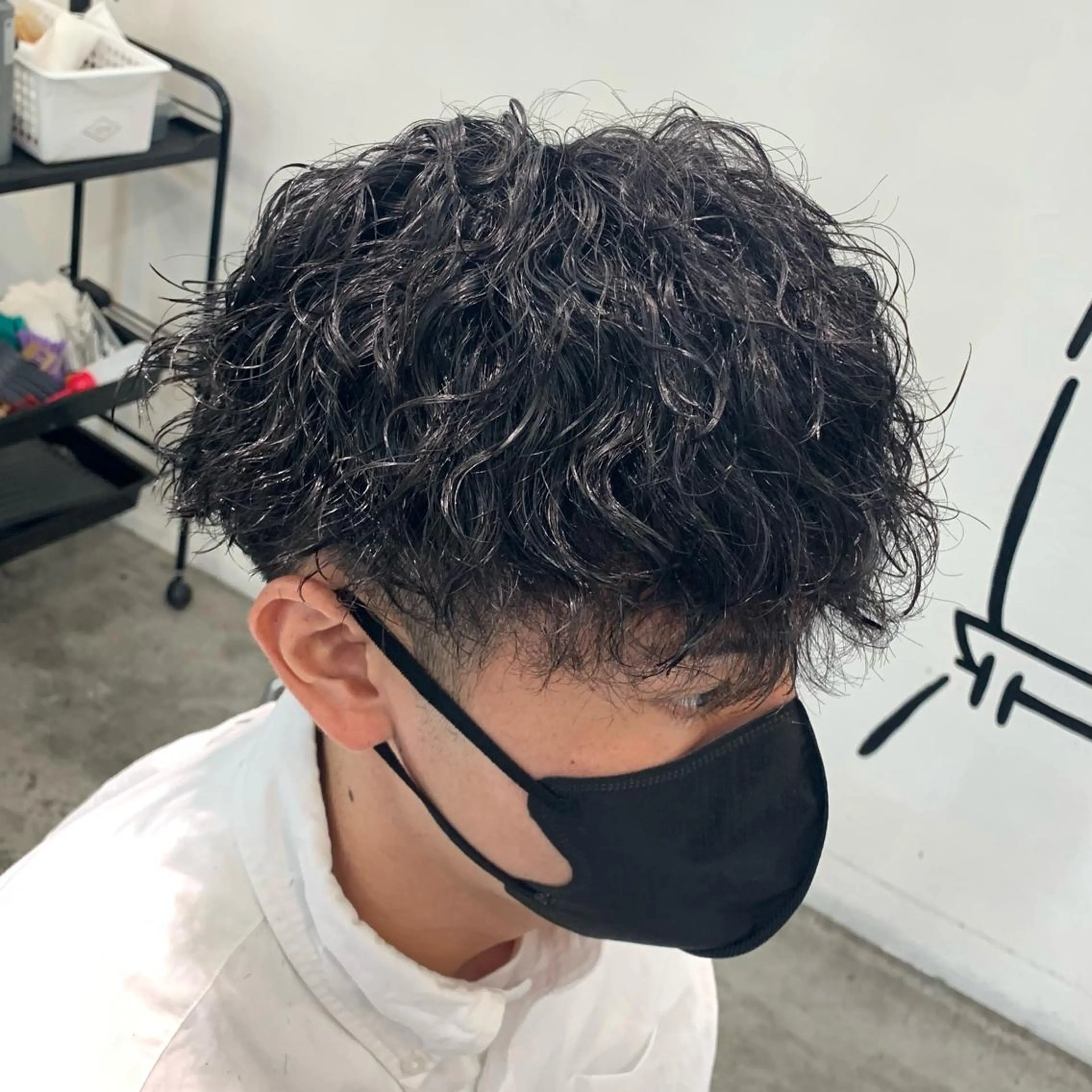 ショート パーマ メンズ カット パーマ メンズ特化美容師/ 藤戸 椋のヘアスタイル