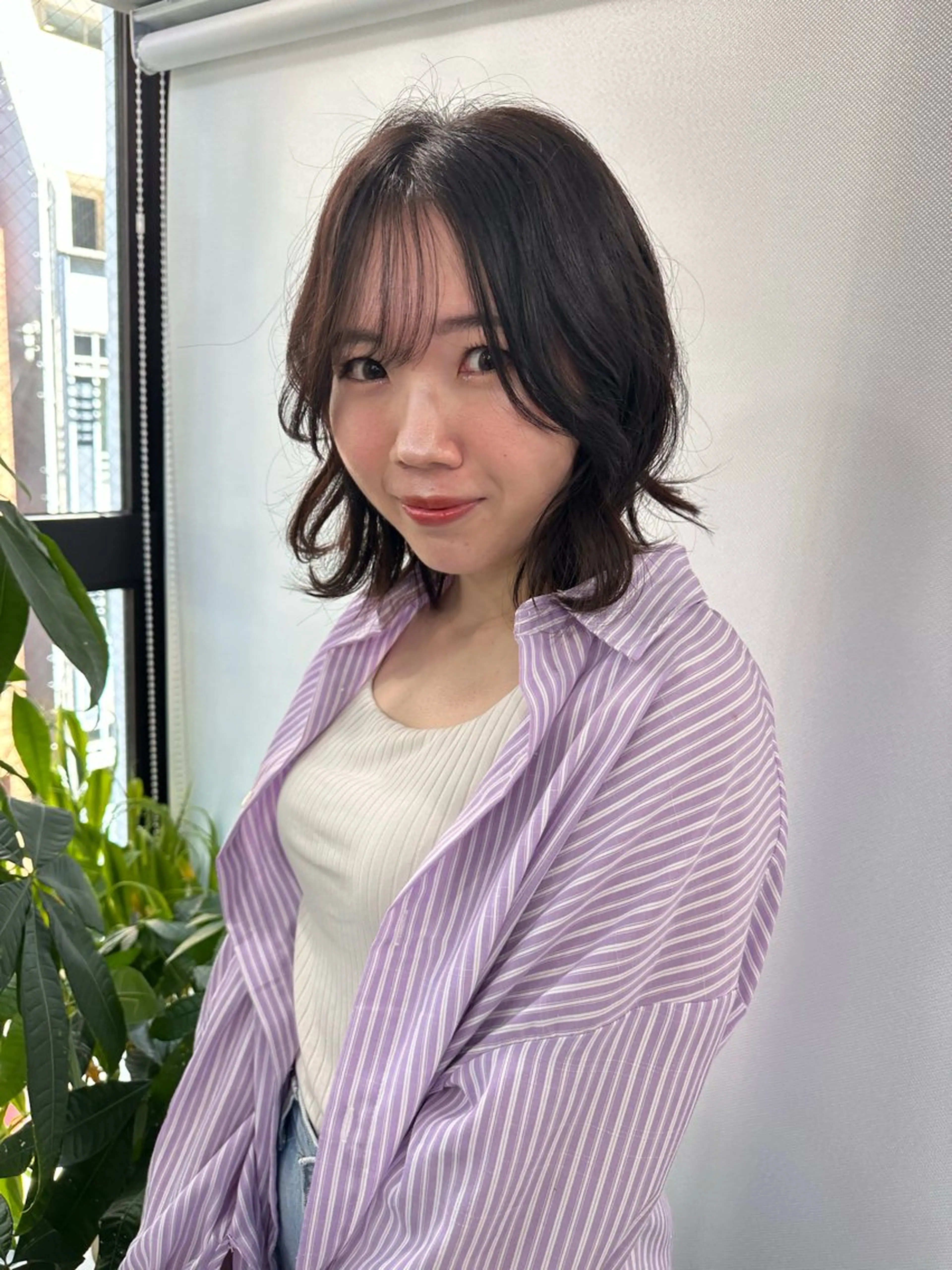 ミディアム ハイライト 髪質改善 小顔カット Endearing 銀座/レイヤーカットのヘアスタイル