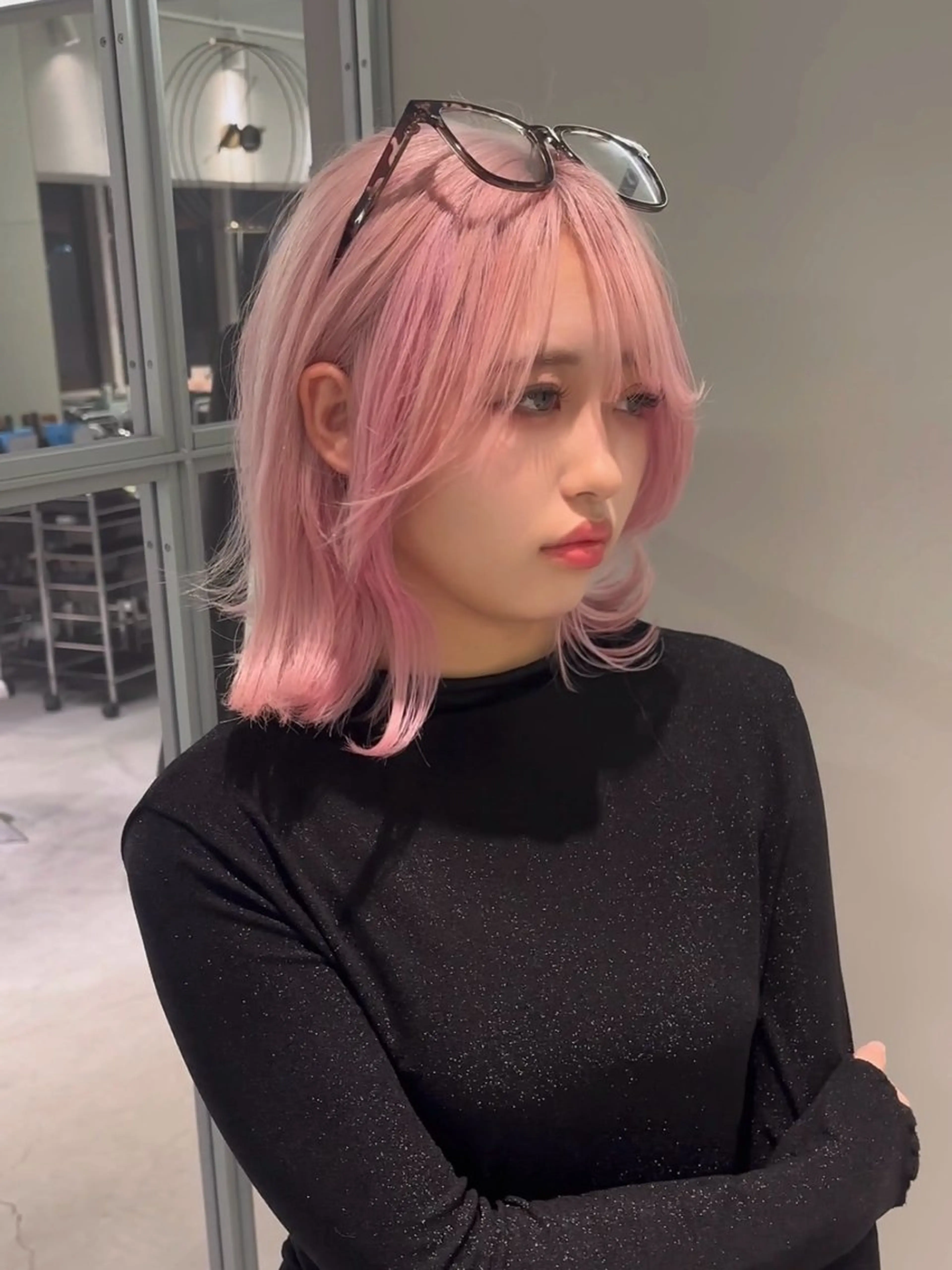 ミディアム カラー ピンクカラー 名古屋/レイヤー /RYOUICHI/のヘアスタイル