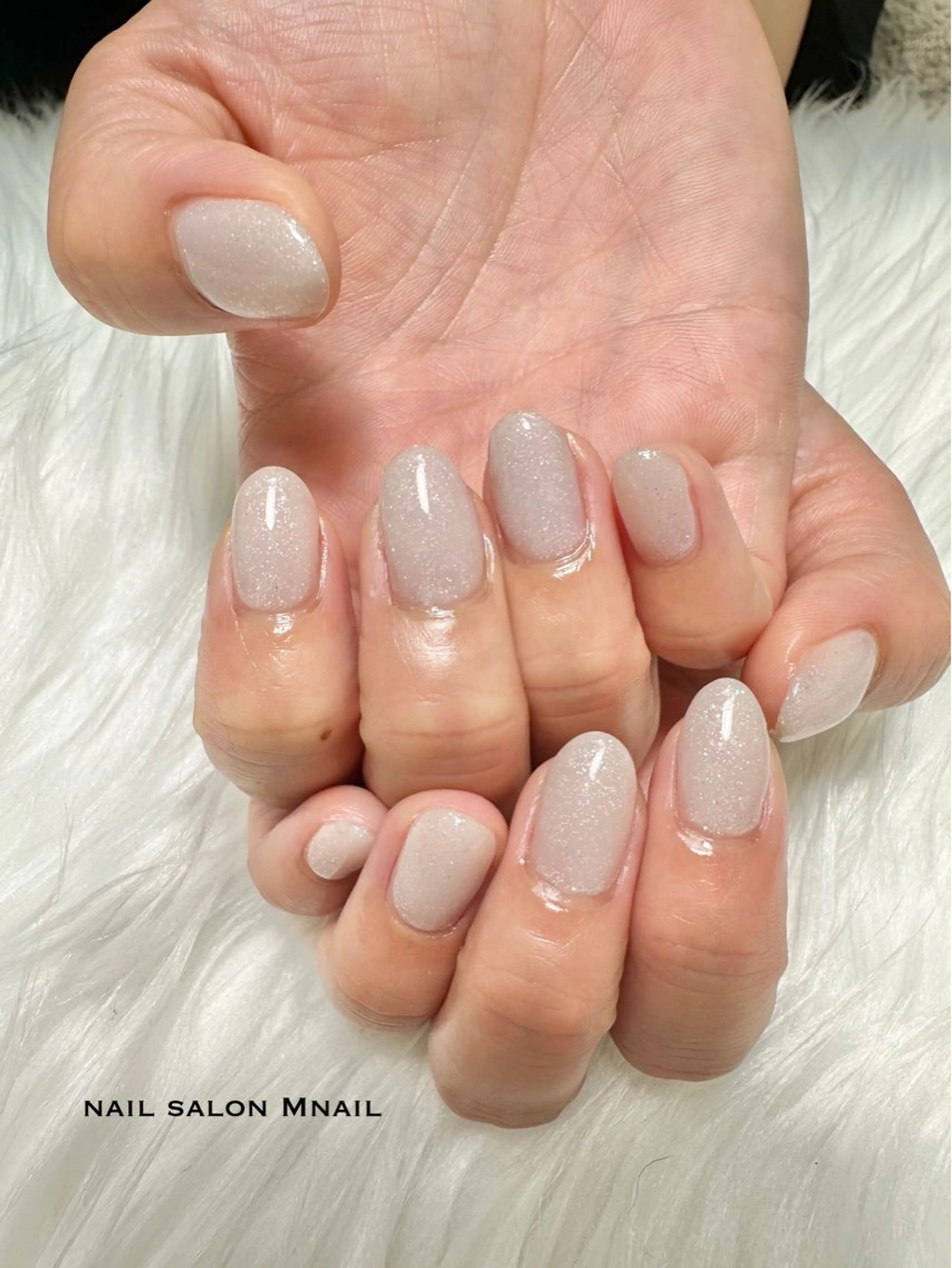 ネイル ラメ(グリッター) ホワイト ハンドネイル ハンドケア Mnail ちひろのネイルデザイン