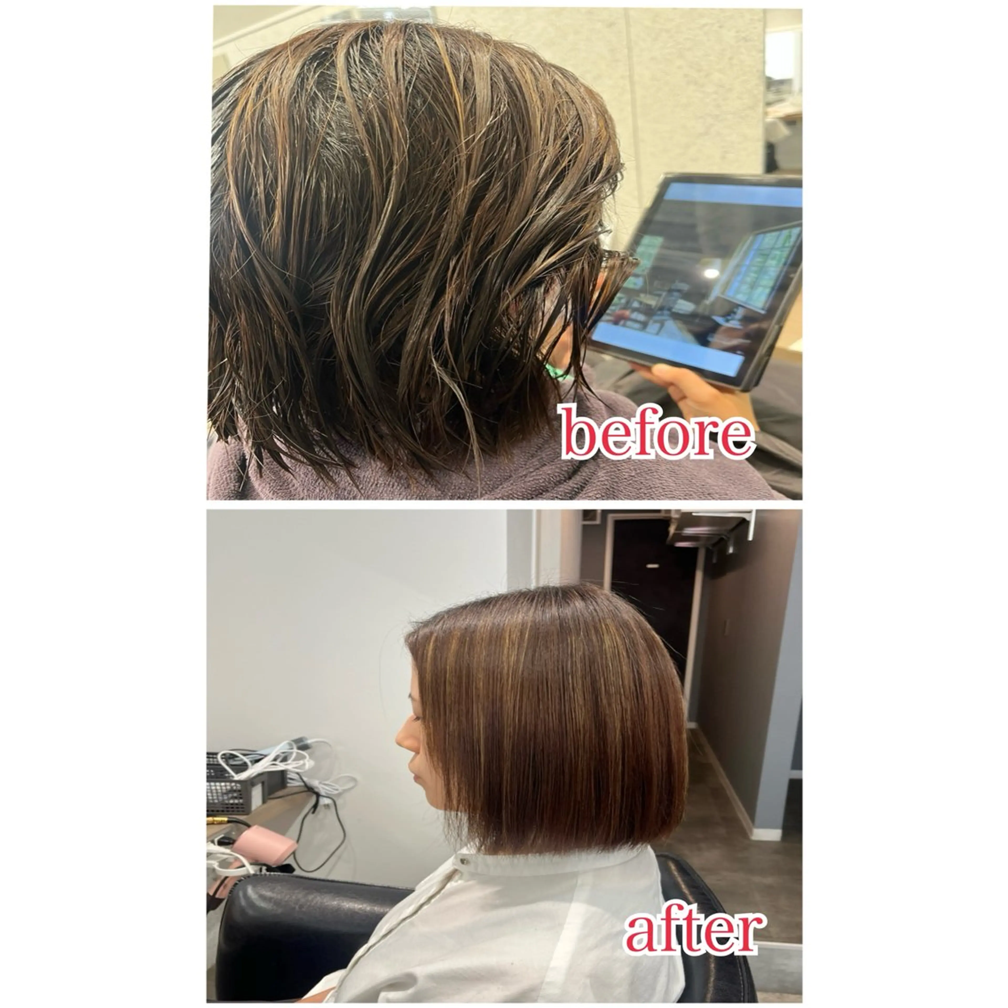 ショート カラー ブリーチ 縮毛矯正 🍓艶髪/艶カラー ハイトーン/しんたにのヘアスタイル