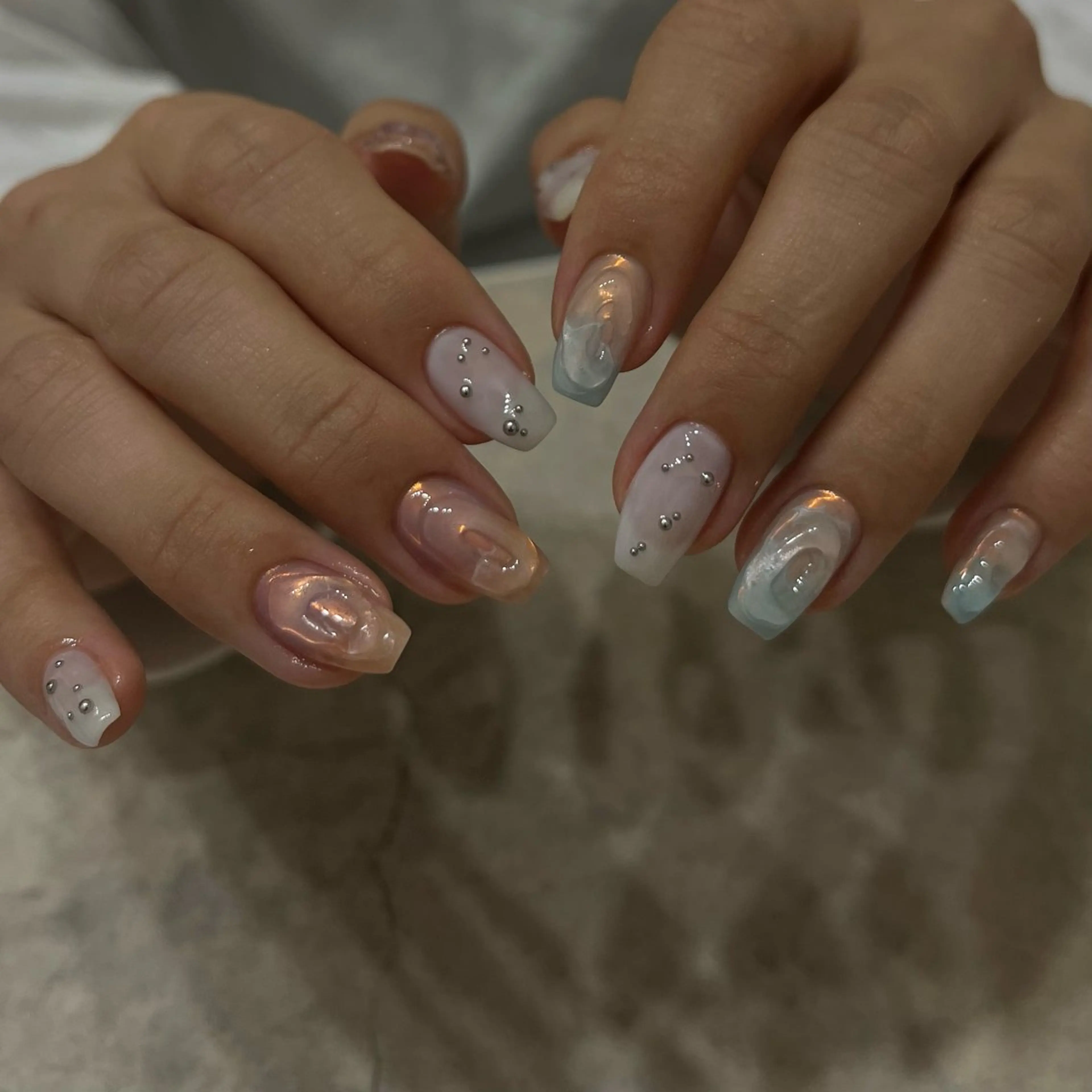 ネイル グリーン ハンドネイル nail salon O (en)所属・vegh. nail/阿波座のネイルデザイン