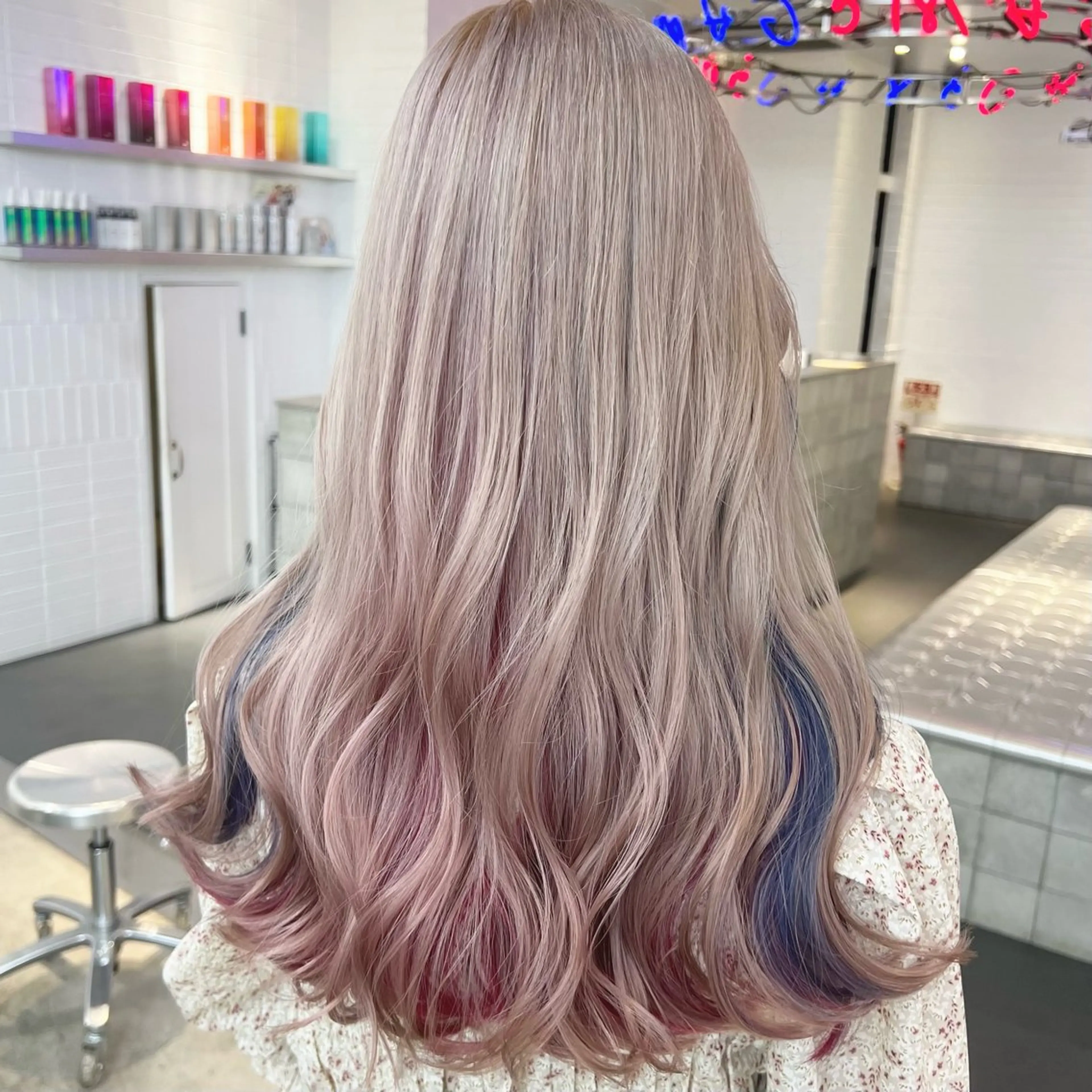 💜🪩イヤリングカラー専用🪩💜ダブルカラー➕2step TR(ブリーチ込)の写真