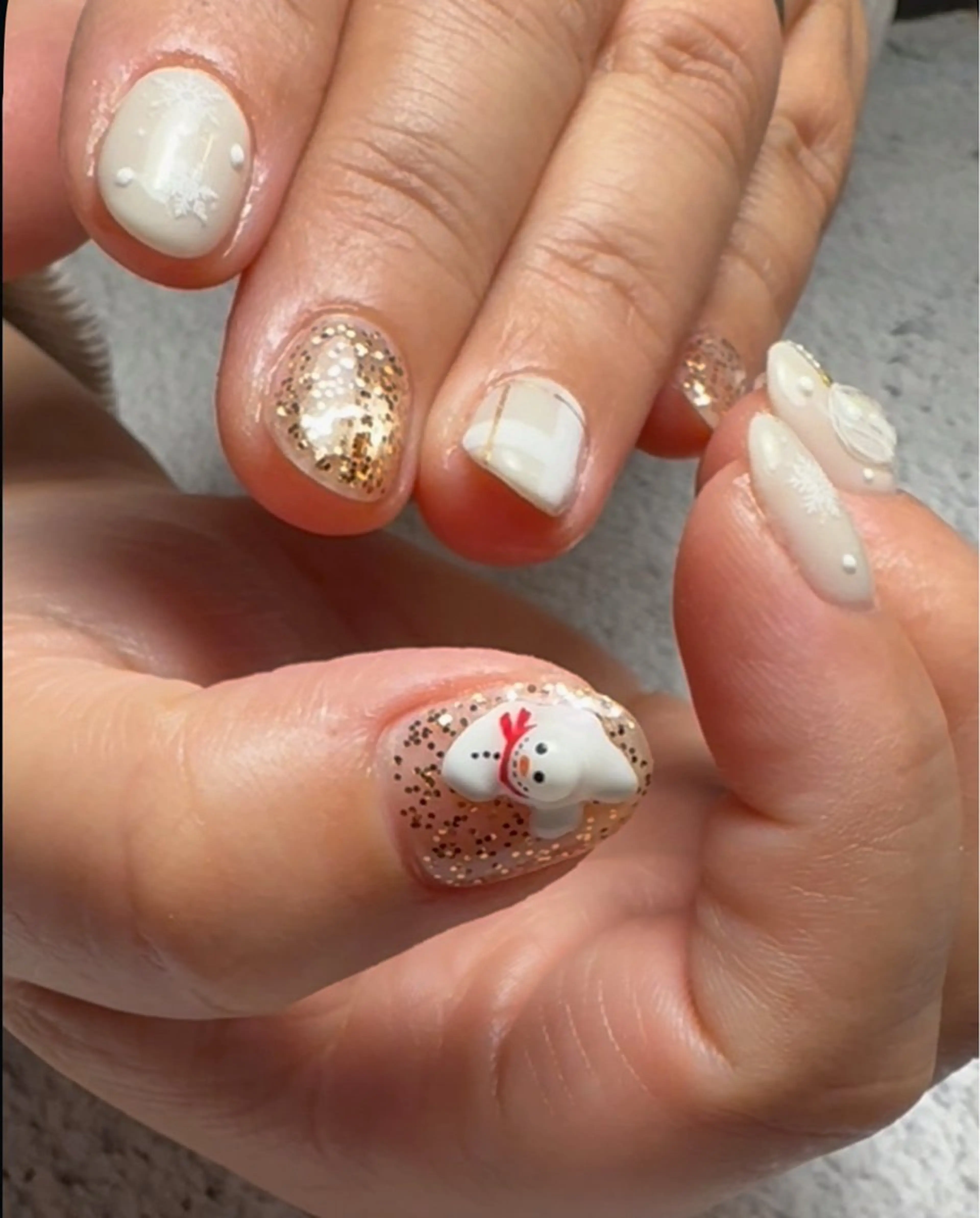 ネイル 冬ネイル クリスマス ハンドネイル Nail room U-！のネイルデザイン