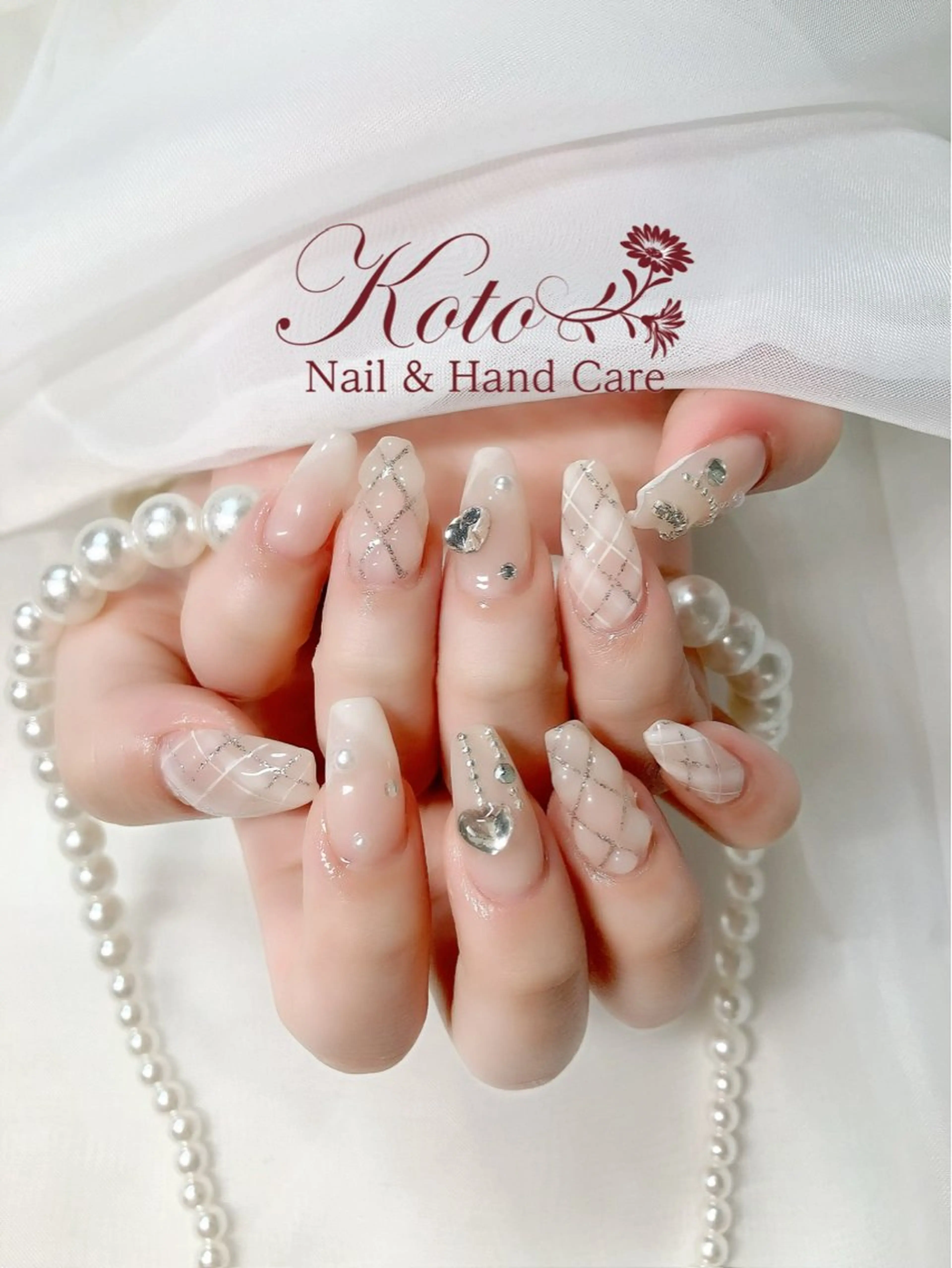 ネイル 長さ出し ジェルネイル 持ち込み ニュアンスネイル 赤色 ハンドネイル Nail Salon KOTOのネイルデザイン