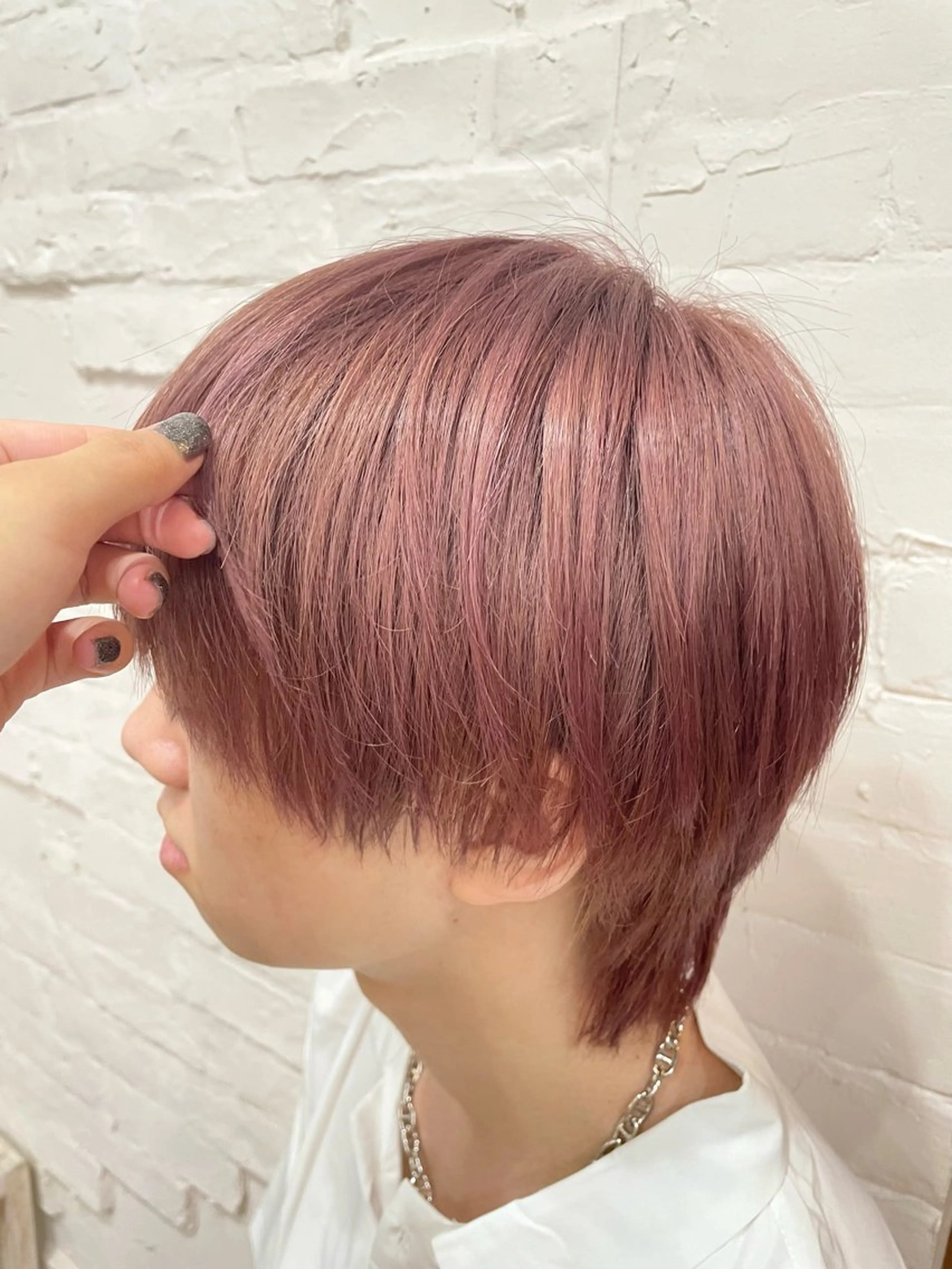 ショート カラー メンズ カット ヘアカラー トリートメント 【ピンク/韓国ヘア/ ヘアセット】亜海のヘアスタイル