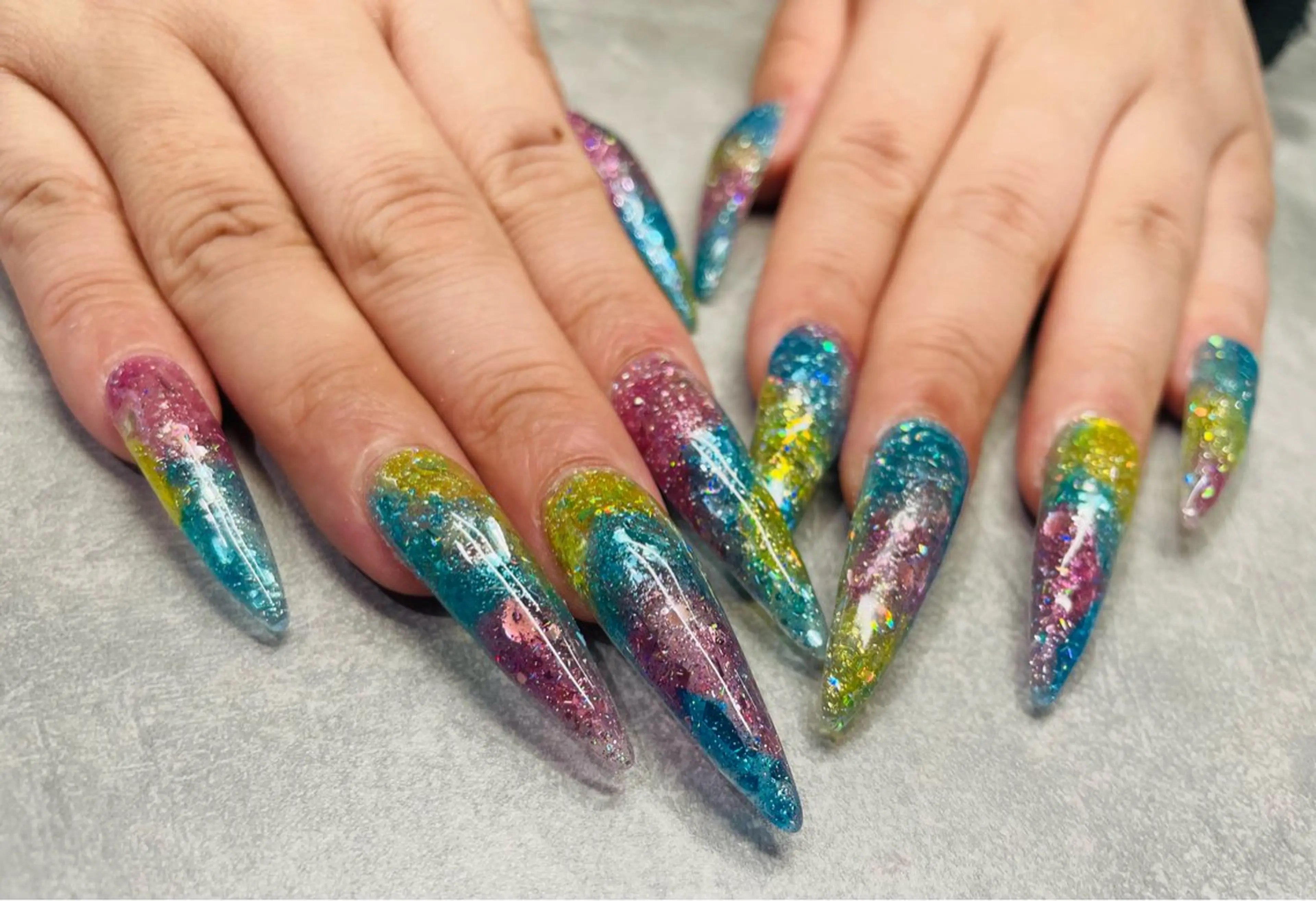 (オフ／ケア込)スカルプ並みの強度✨ジェルチップアプレ💅アートし放題コース✨✨の写真