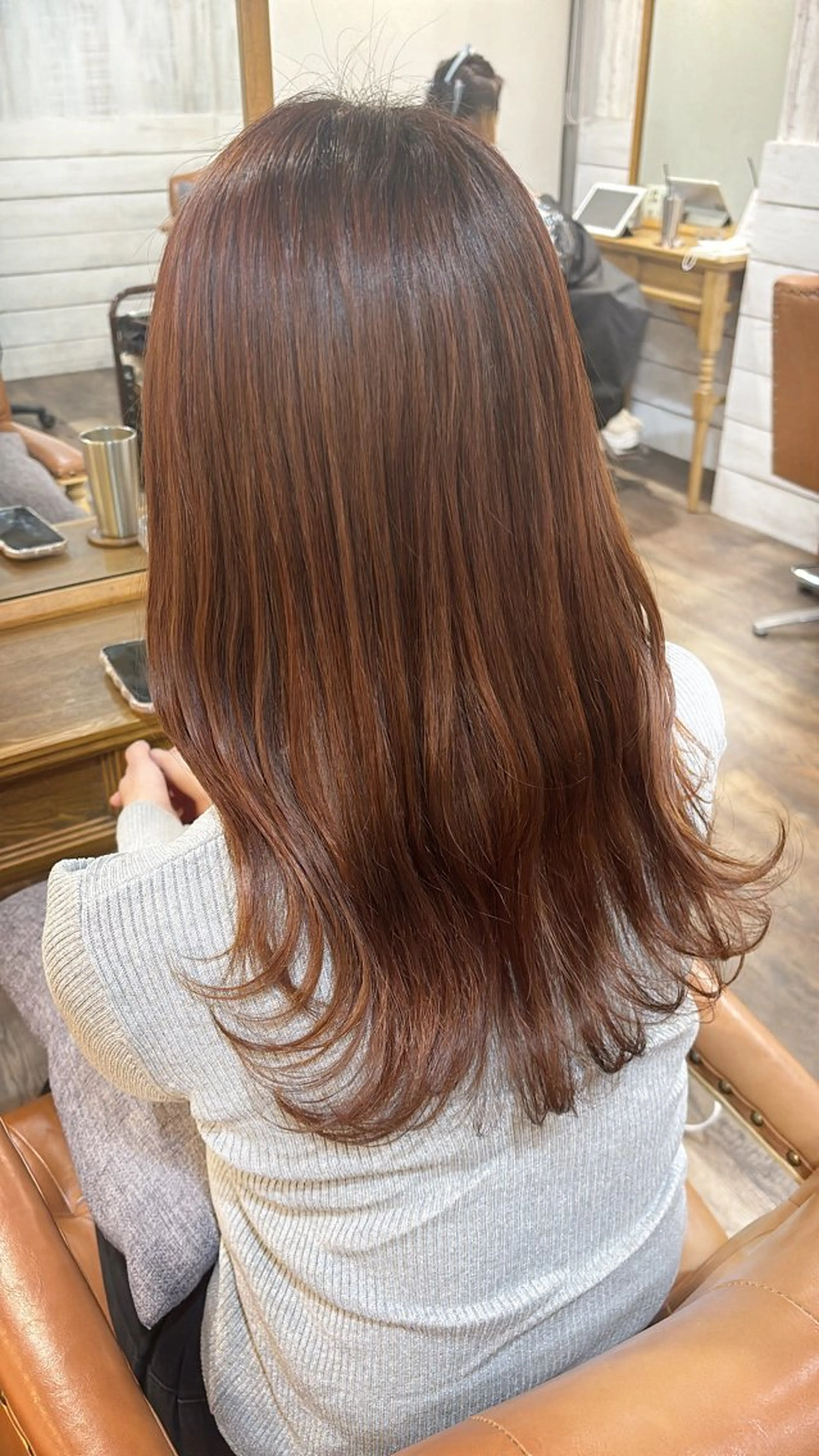 セミロング オレンジブラウン 透明感/レイヤー /ayaneのヘアスタイル