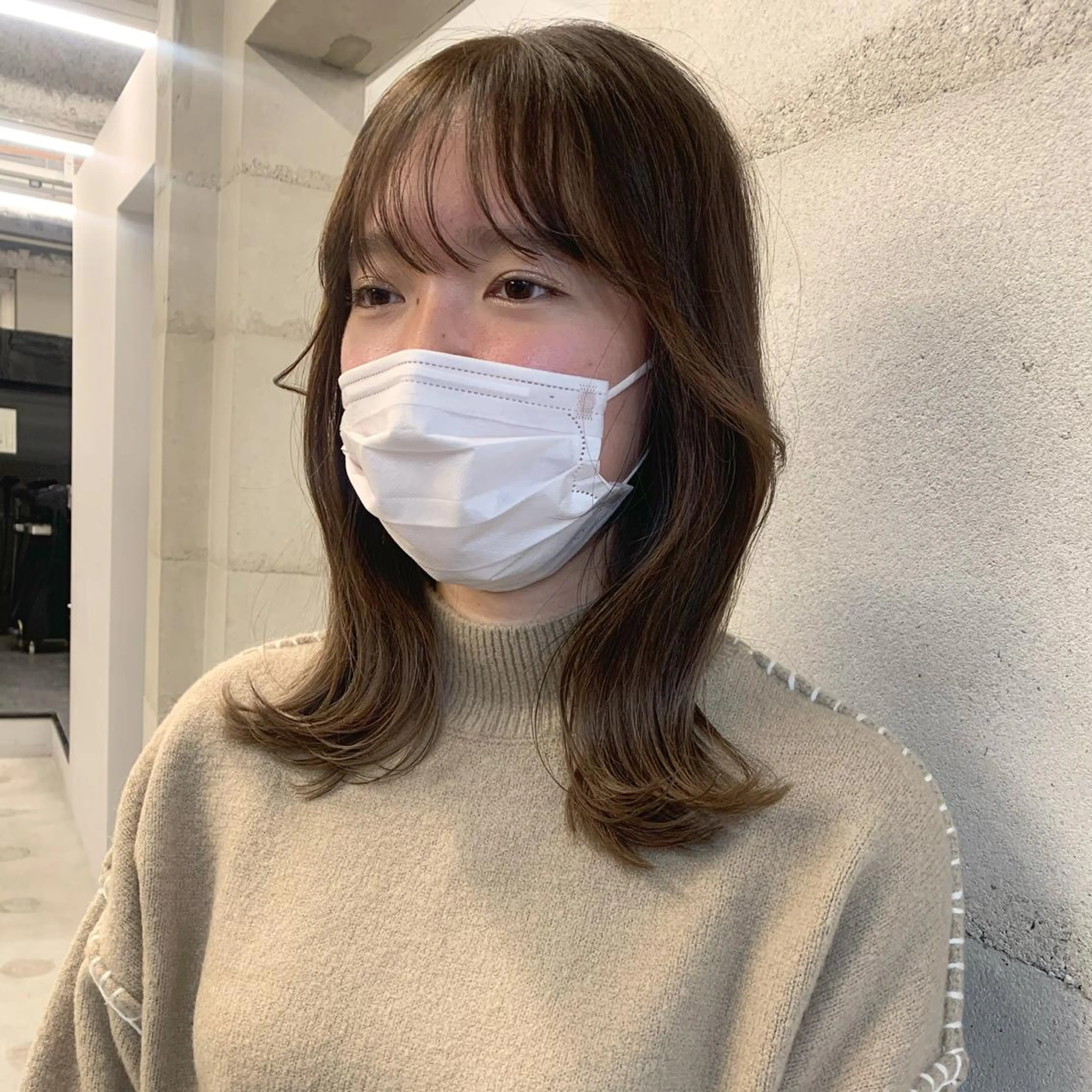 ミディアム カラー 透明感/オリーブ/ グレージュ/YUKAのヘアスタイル