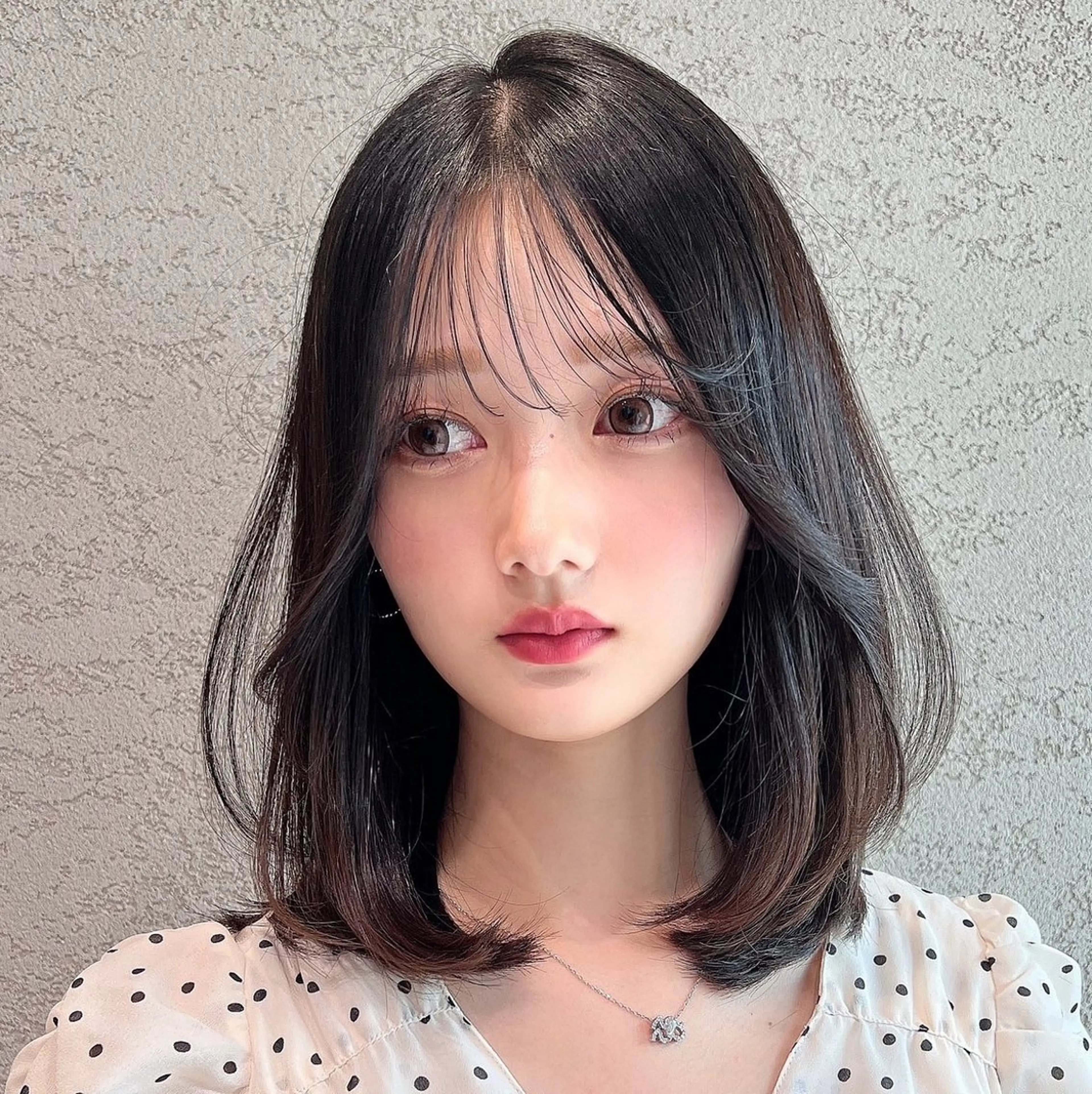 ミディアム カラー 似合わせカット カット ヘアカラー トリートメント レイヤー/髪質改善 Lond ambreのヘアスタイル