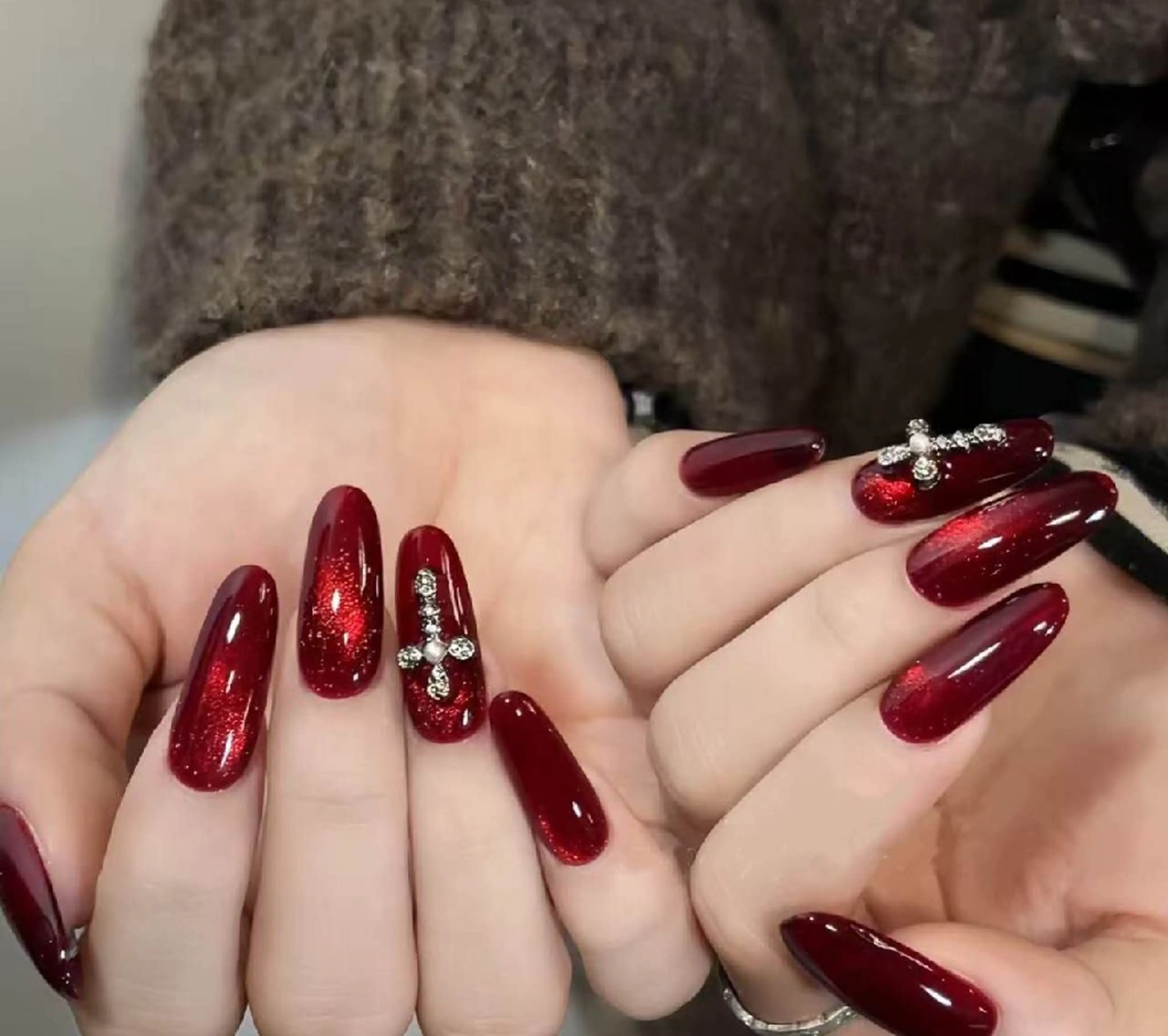 ネイル フラワーネイル フレンチネイル ジェルネイル ガラスフレンチ ハート ハンドネイル Oomiya 服部のネイルデザイン