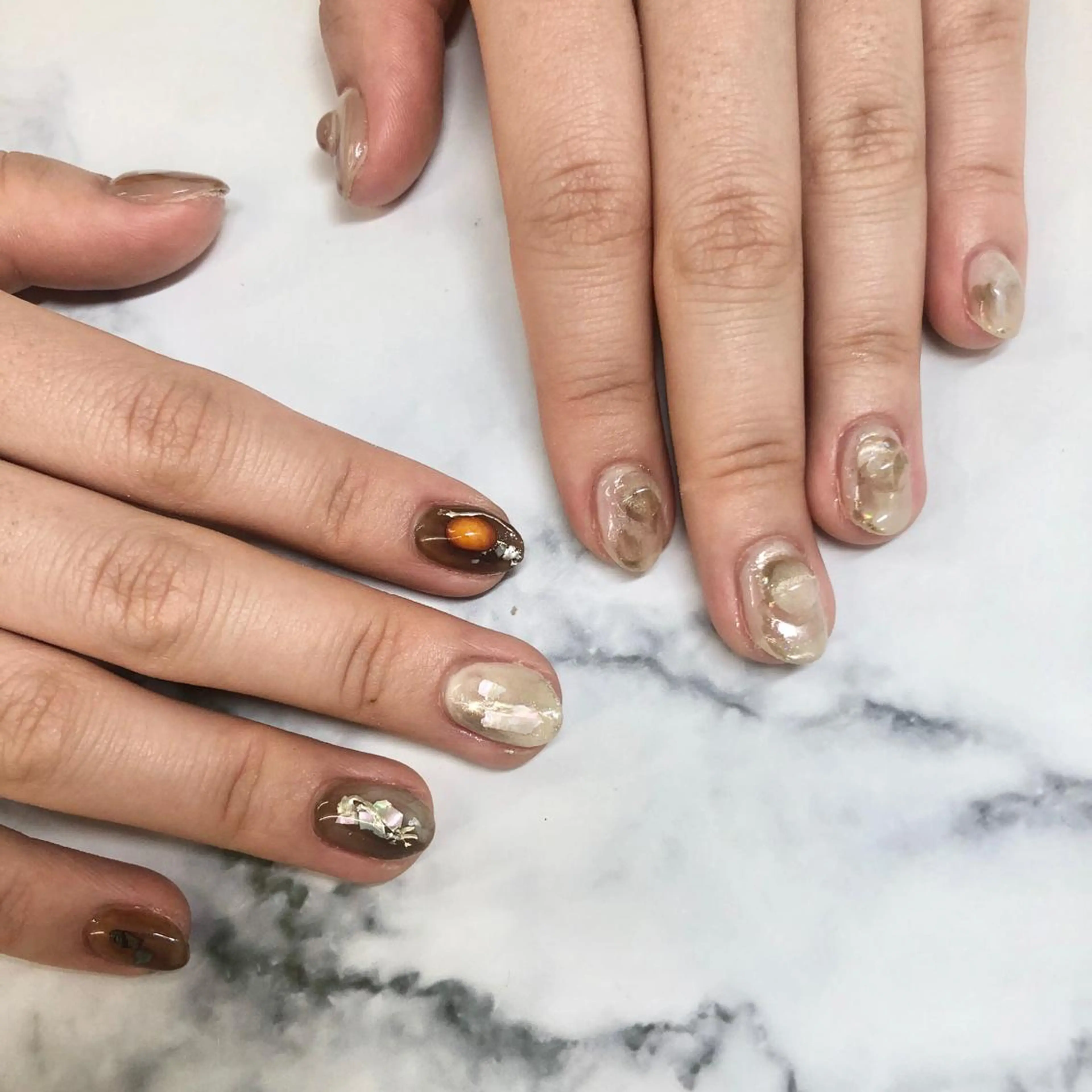 ネイル ブラウン 🎀AYAKO 🎀中韓ネイルのネイルデザイン