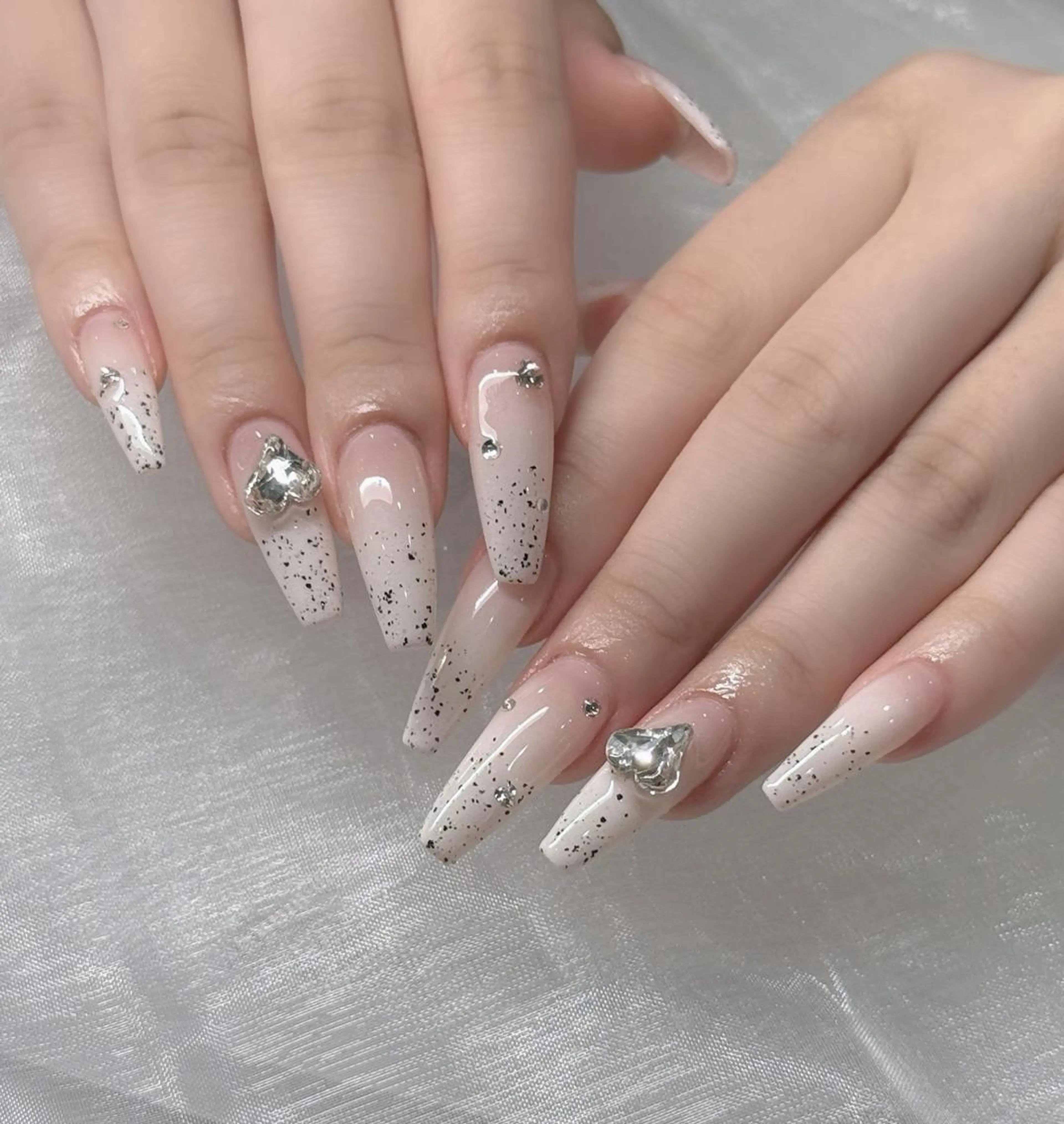 ネイル オーロラネイル ブルー チークネイル 長さ出し フットネイル ハンドネイル NAILS168 チップ長さ出し専門店のネイルデザイン