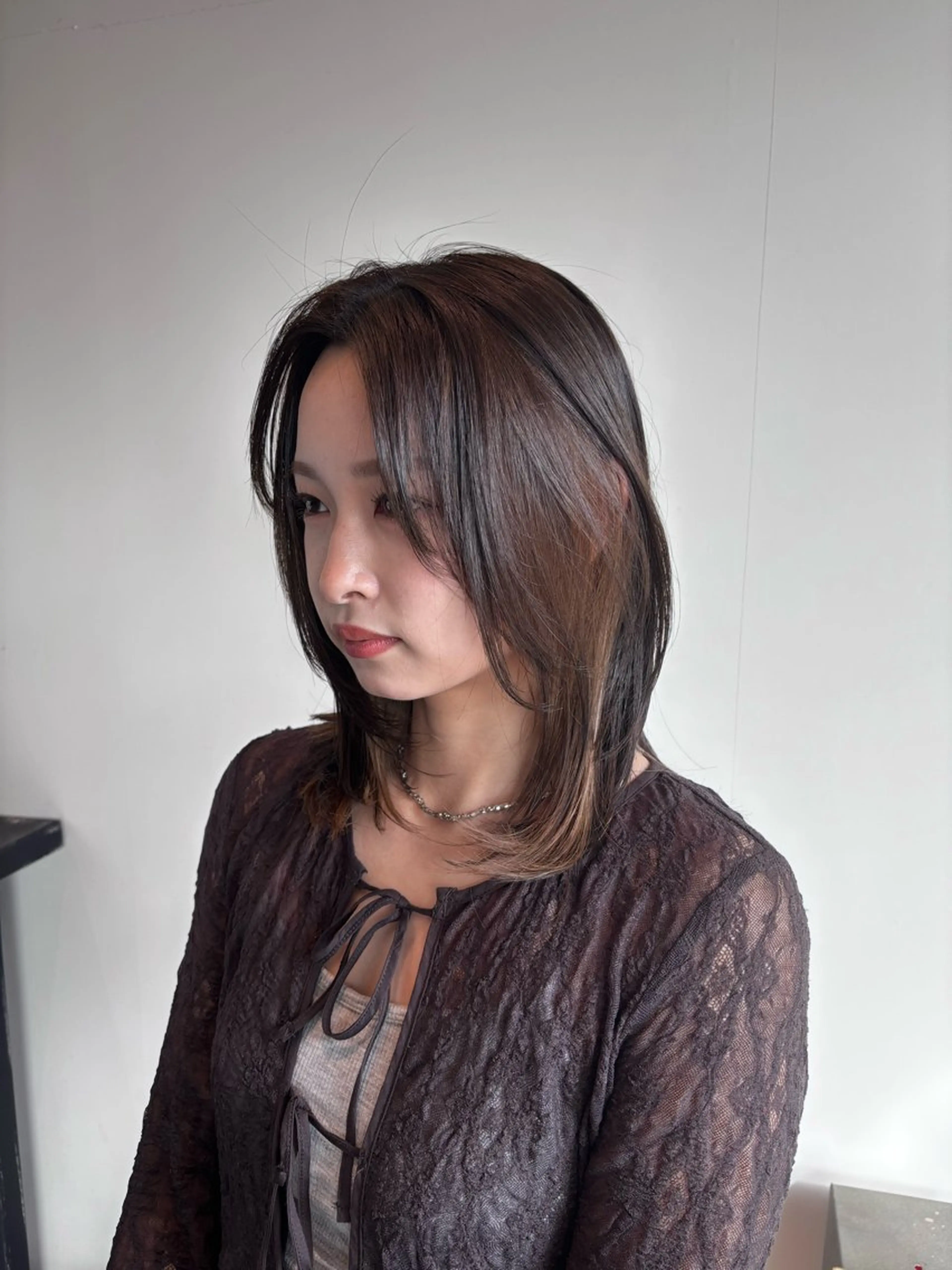 ミディアム レイヤーカット カット ヘアカラー 竹田 佳奈のヘアスタイル