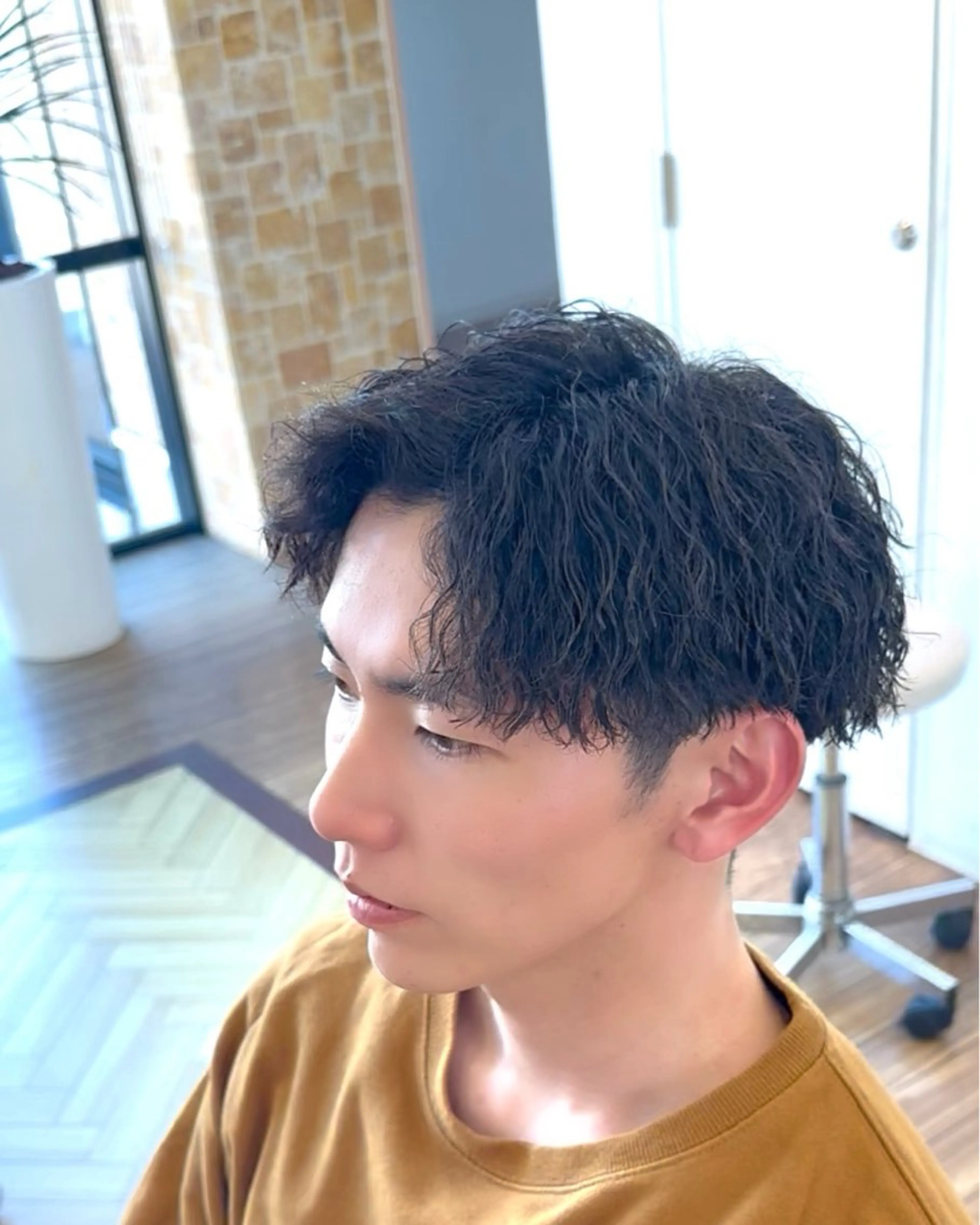 パーマ メンズ アップバング カット パーマ ☆★メンズ特化★☆ 川地由麿のヘアスタイル