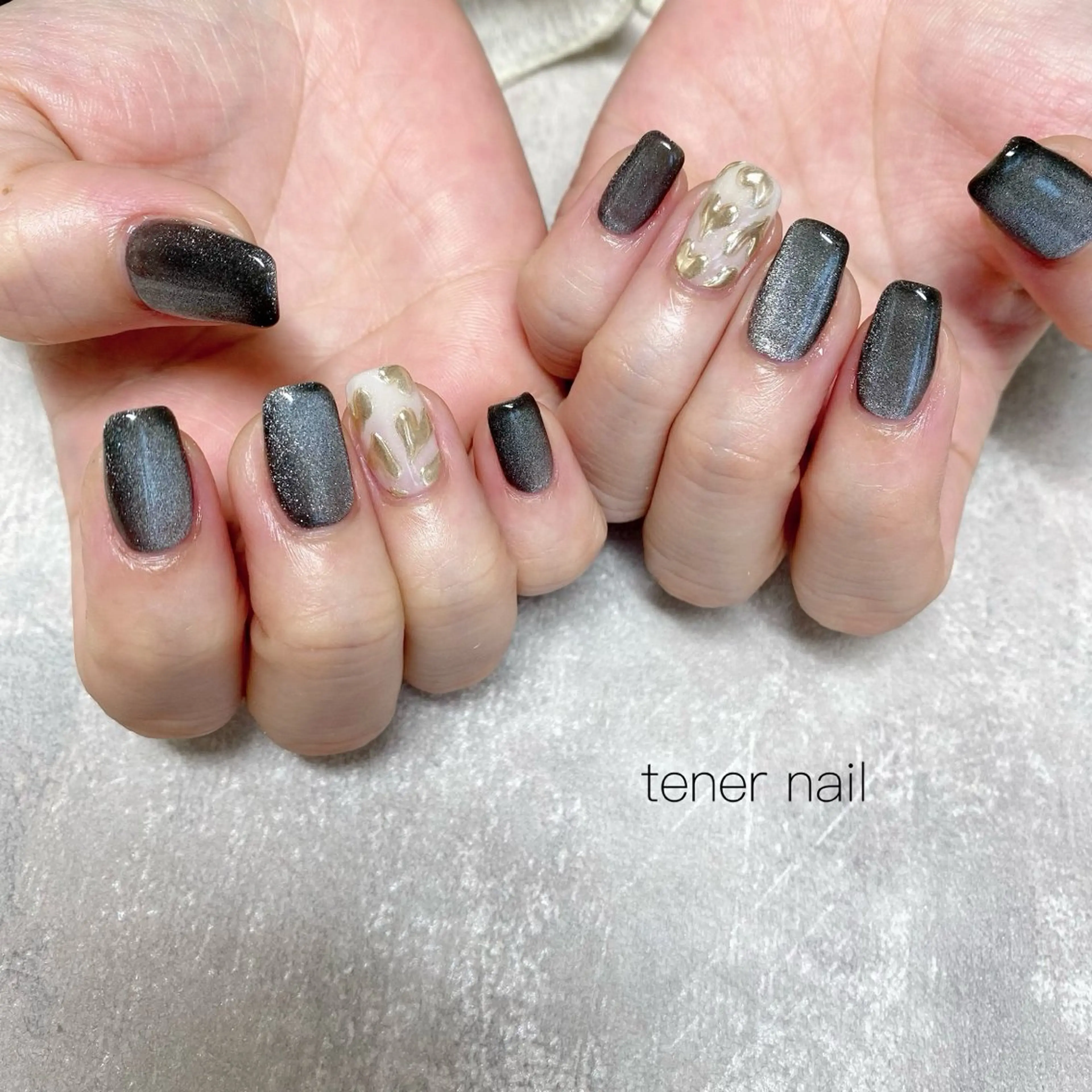 ネイル ハート マグネットネイル ミラーネイル ハンドネイル tener  nail  テネルネイル所属・テネルネイル tener nailのネイルデザイン