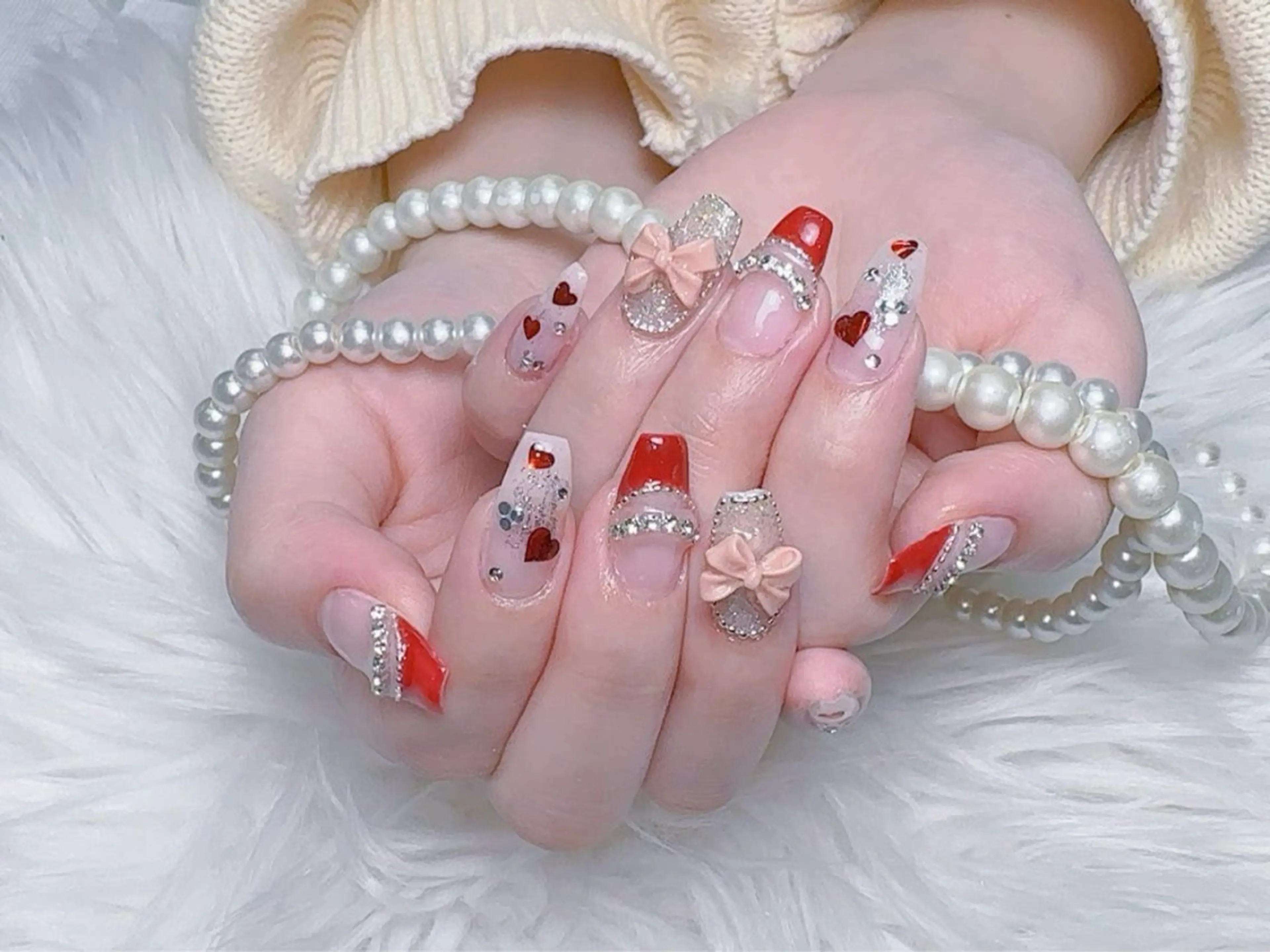 メンズ ネイル アートネイル フレンチネイル ジェルネイル キラキラネイル パラジェル ハンドネイル Bloom スカルプ専門店のネイルデザイン