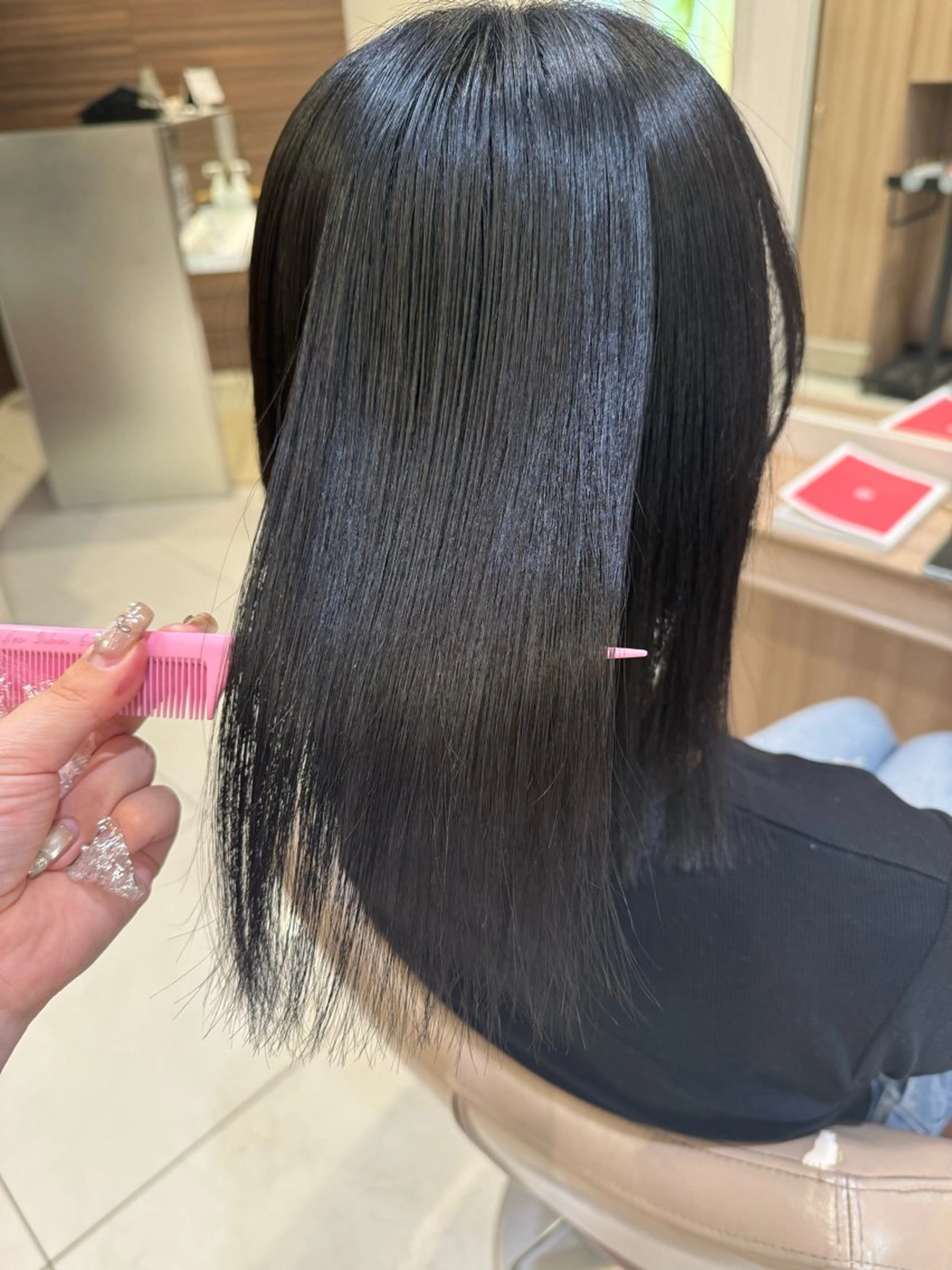 セミロング パーマ カット 縮毛矯正 トリートメント 韓国ヘアメイク🎀/ 縮毛矯正✨山本媛香のヘアスタイル