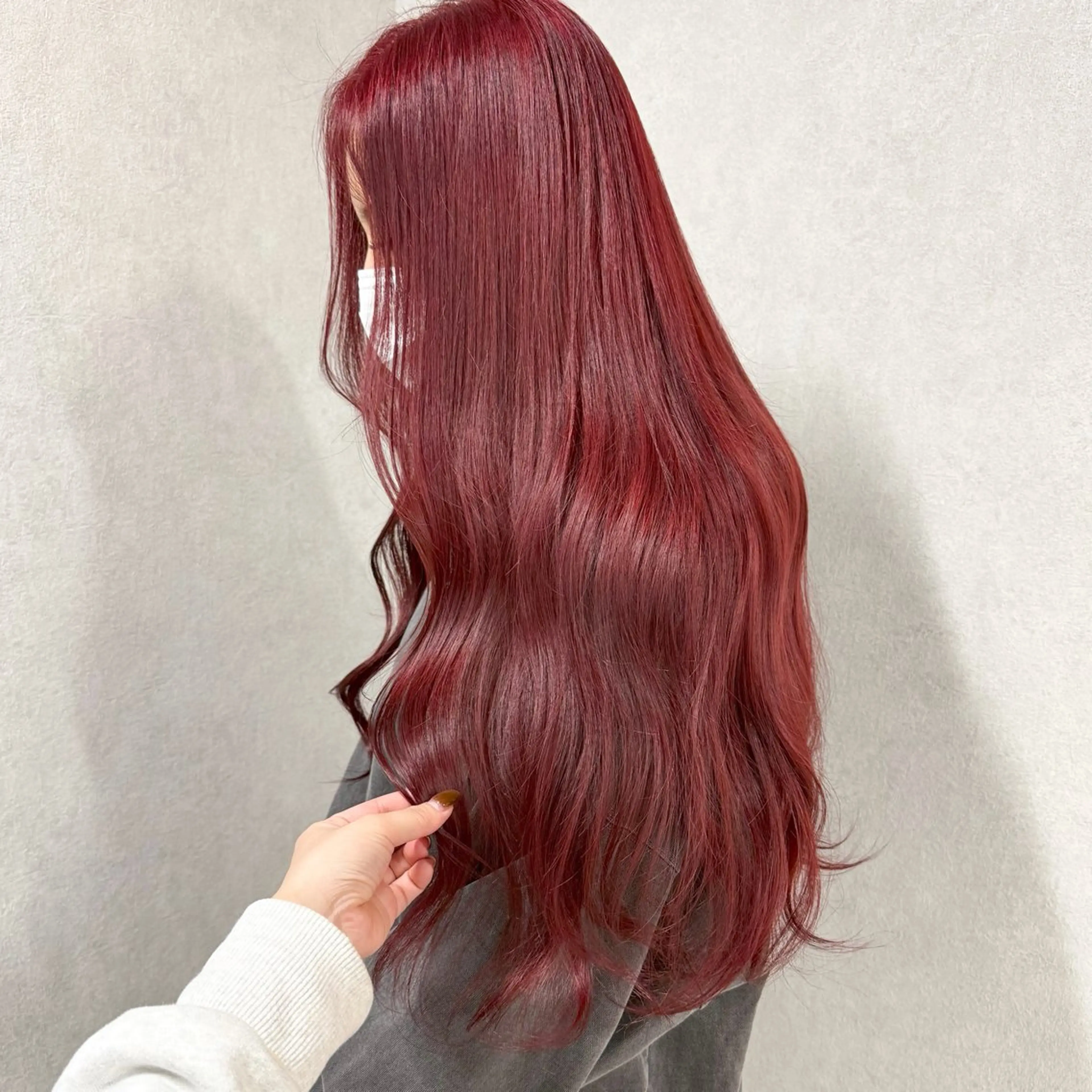 ロング カラー レッドカラー 髪質改善 カット ヘアカラー 暖色/ミルクティー /レイヤー/マリア♡のヘアスタイル