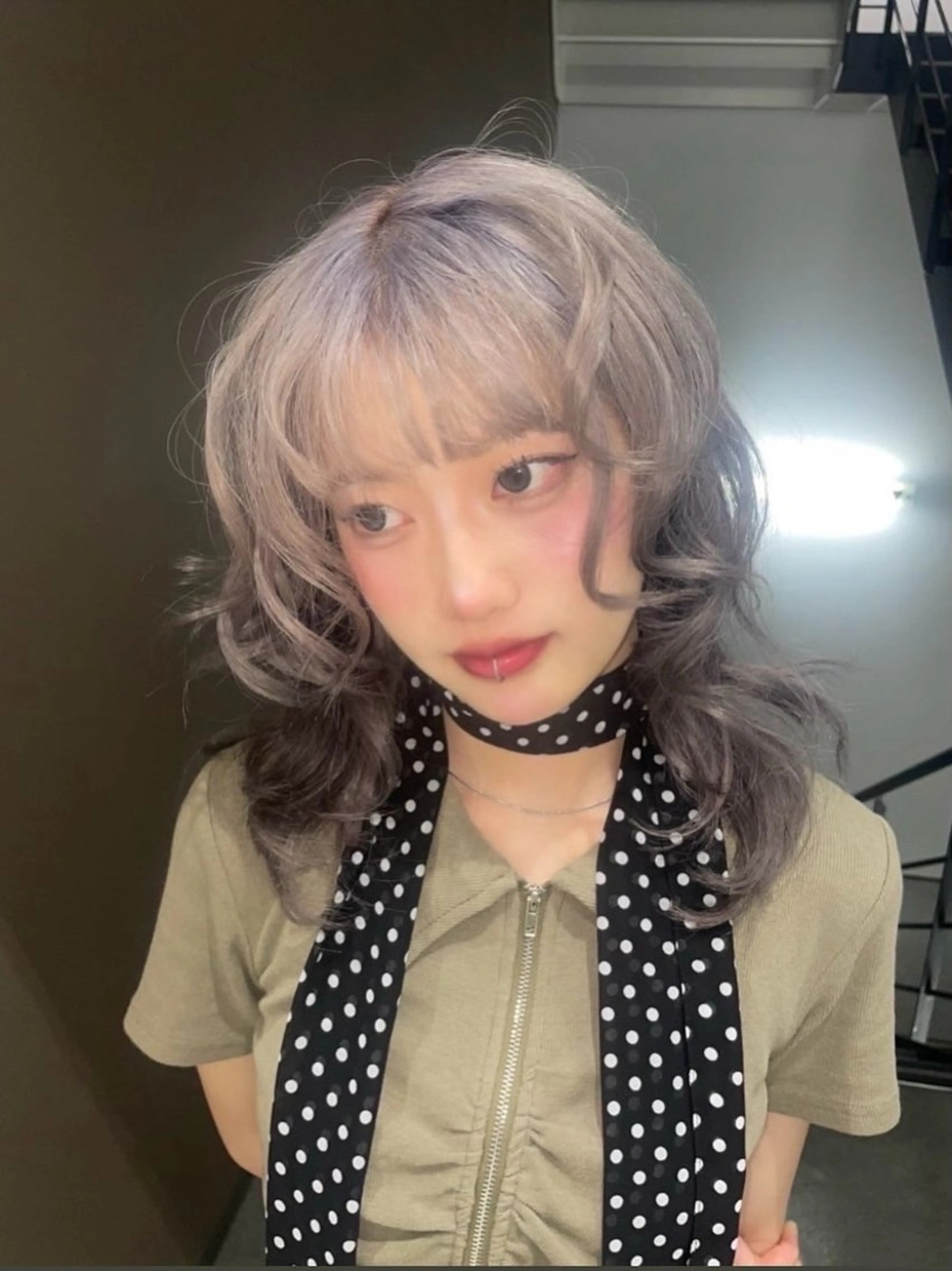 ミディアム モモカ Dean/カラーのヘアスタイル