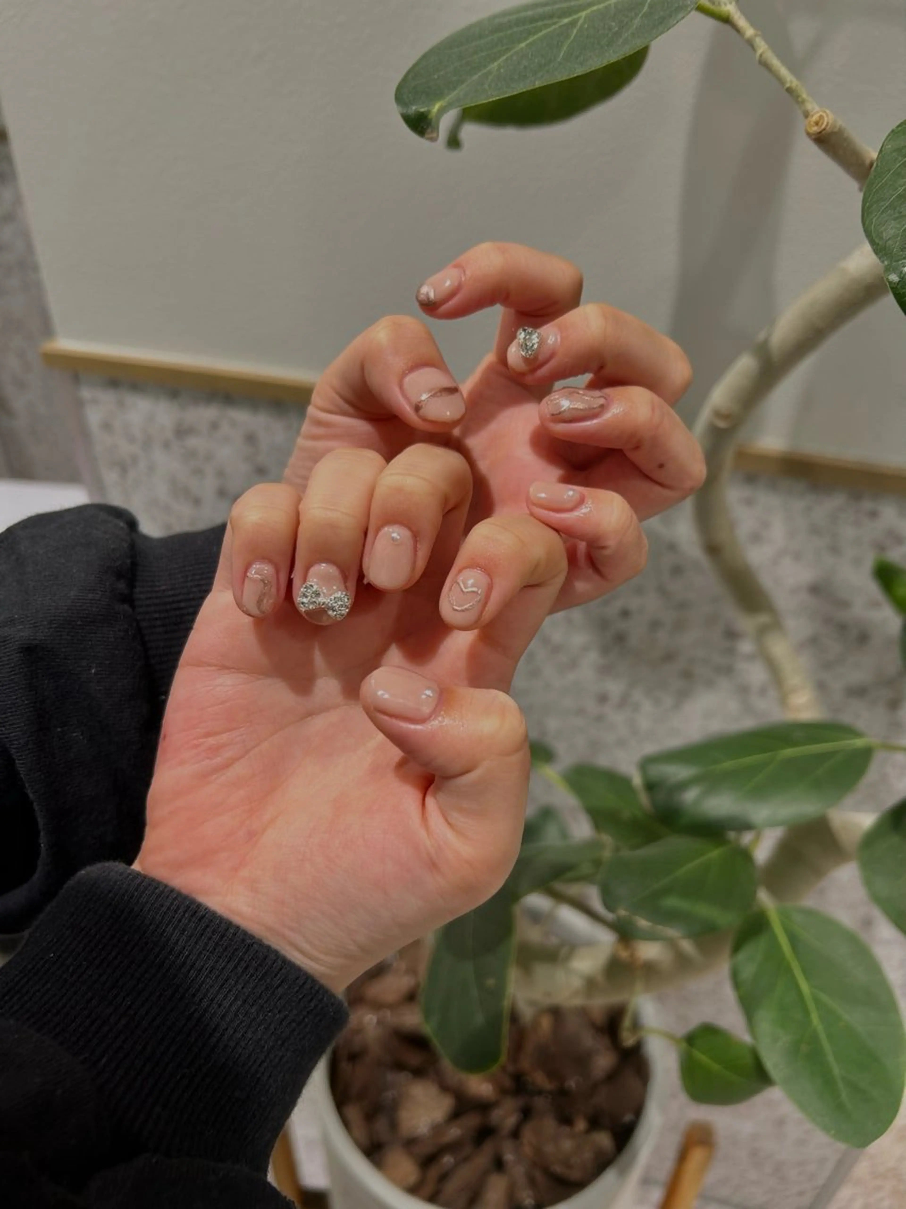 ネイル 成人式 長さ出し 韓国ネイル ショートネイル ♡ハイトーン★ ネイル/しの♡のヘアスタイル