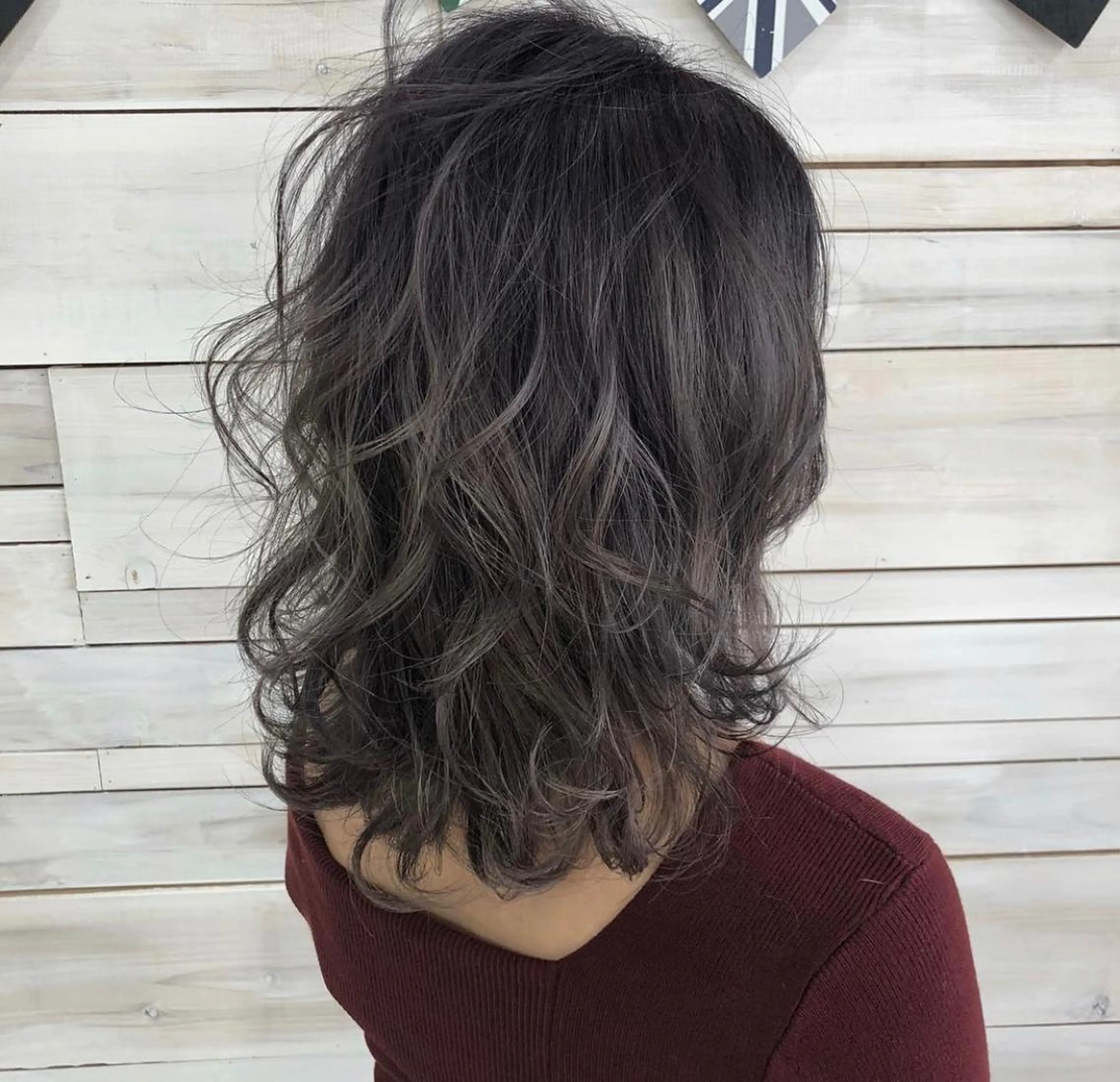 ミディアム カラー ハッシュカット/ボブ /レイヤー/彩奈のヘアスタイル