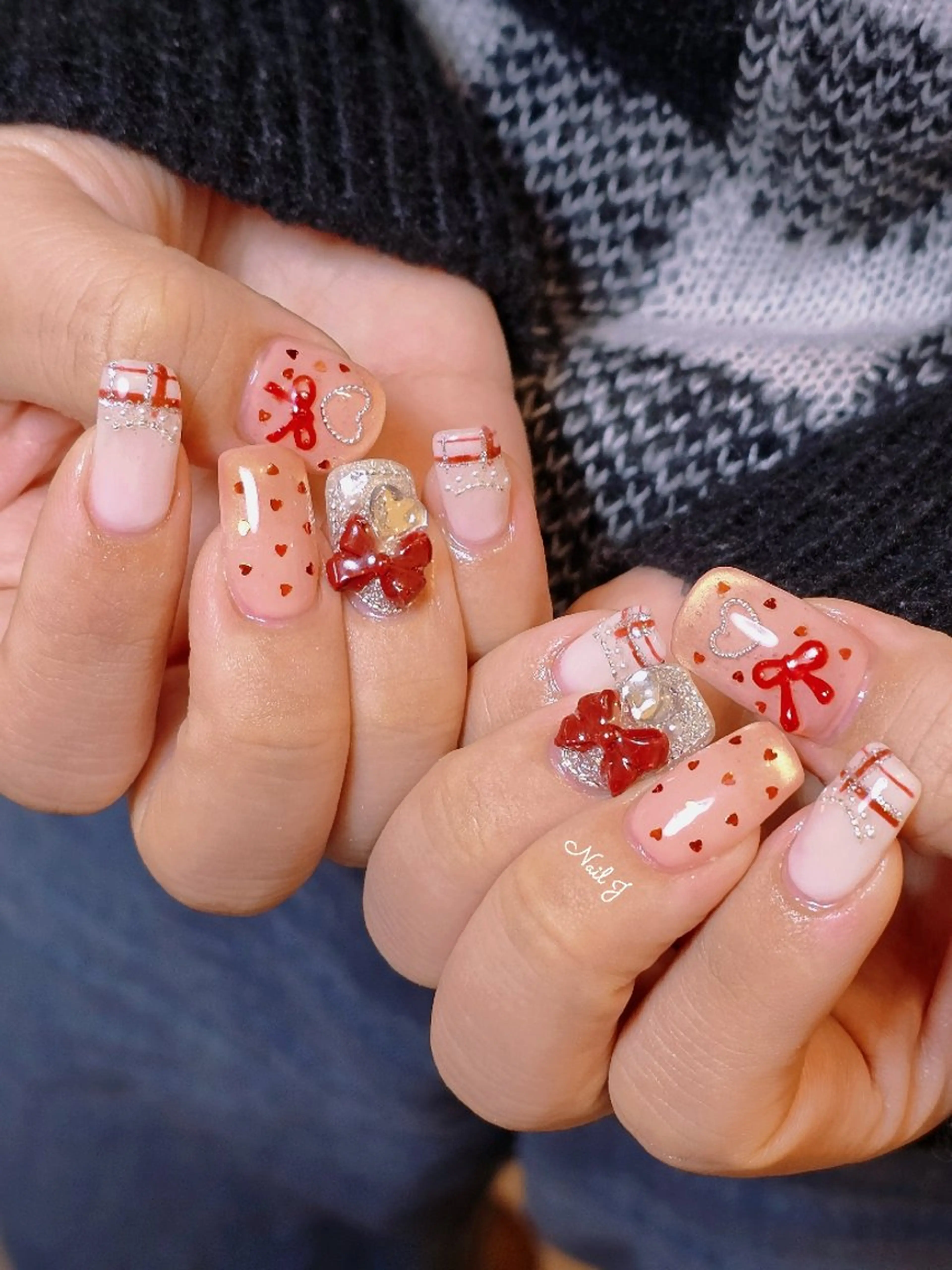 ネイル 韓国ネイル 冬ネイル ハンドネイル Nail Jのネイルデザイン