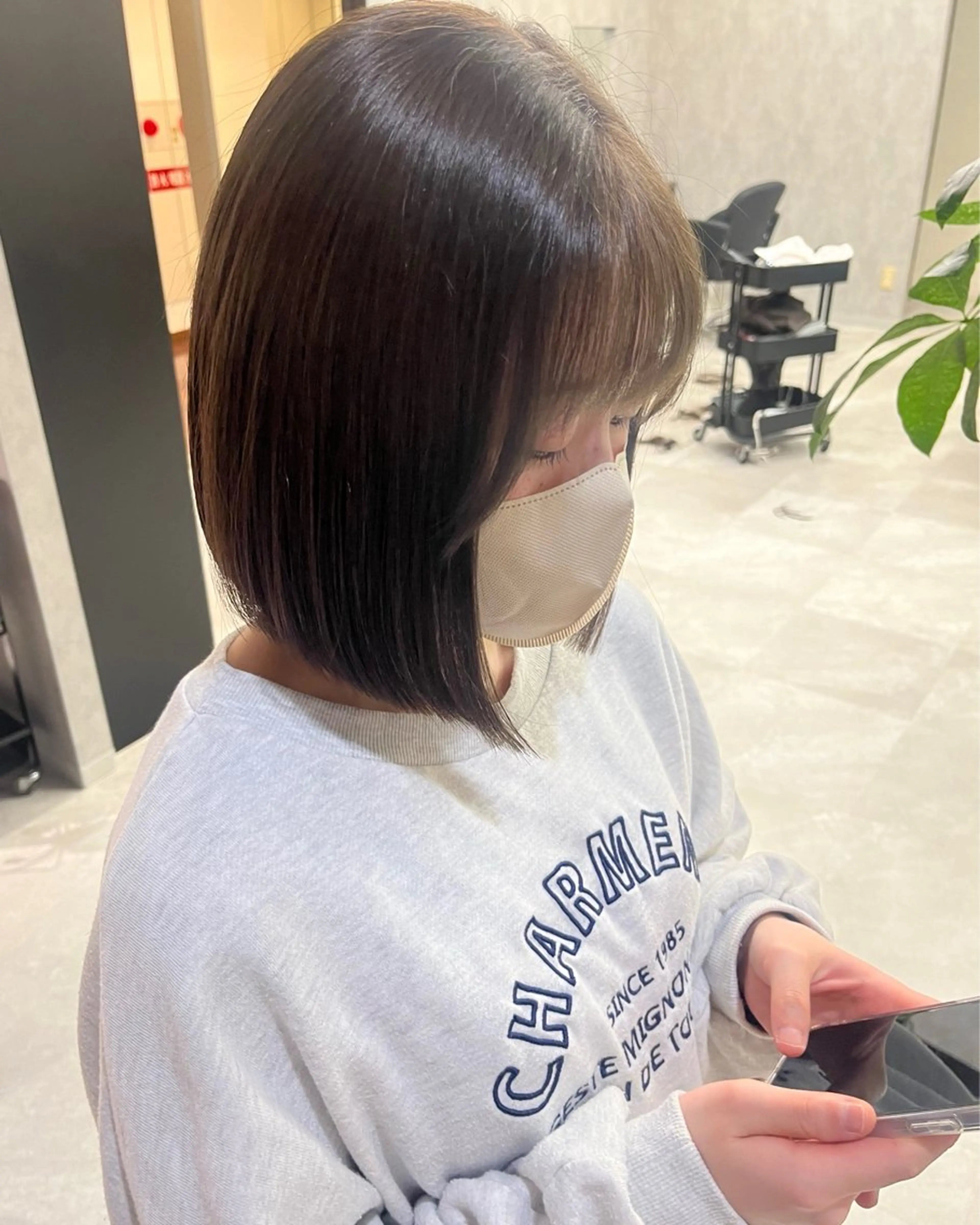 カラー 切りっぱなしボブ ボブ 💛【Dico】 ayuna💛のヘアスタイル