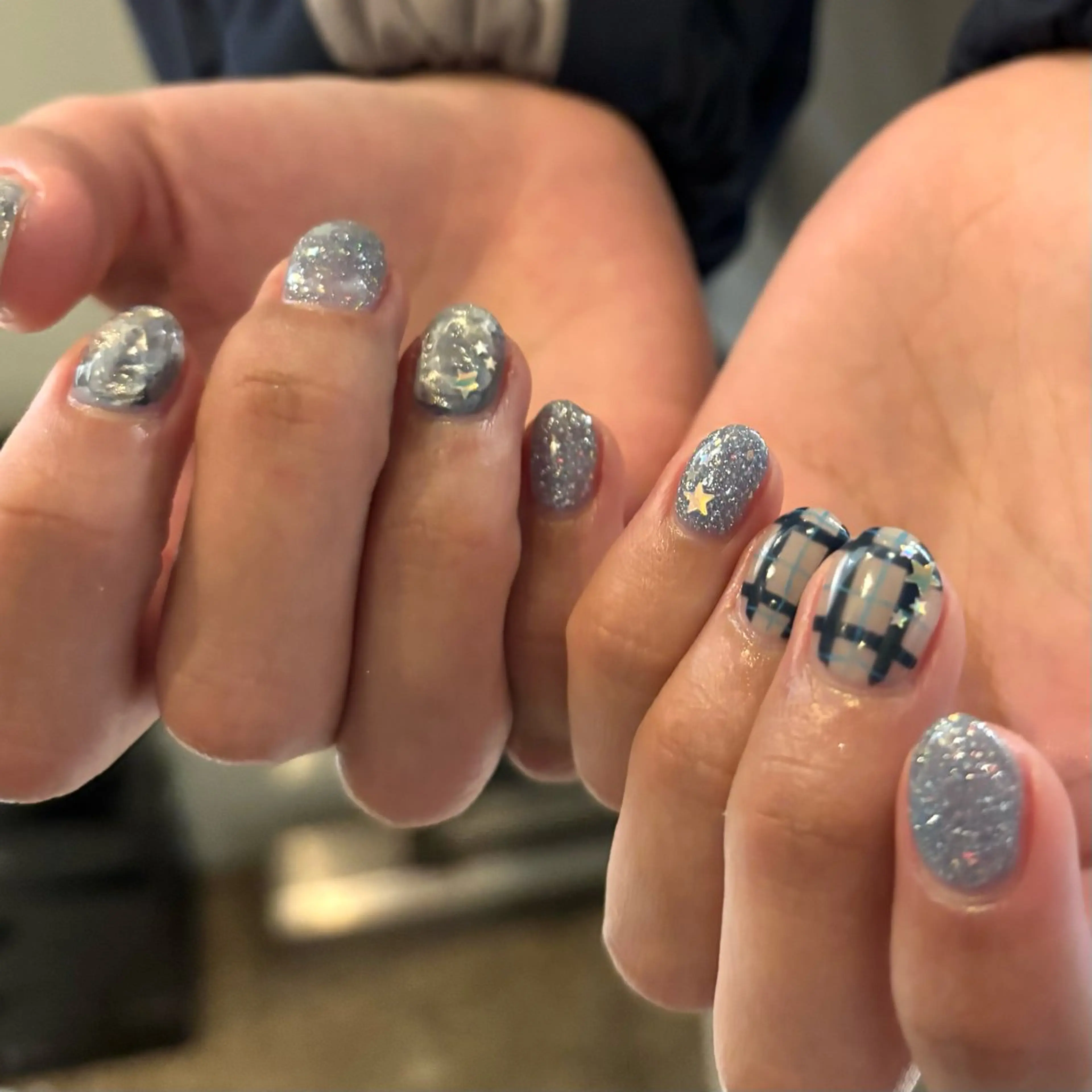 ネイル ブルー ニュアンスネイル ハンドネイル N° nail_ fuyukaのネイルデザイン
